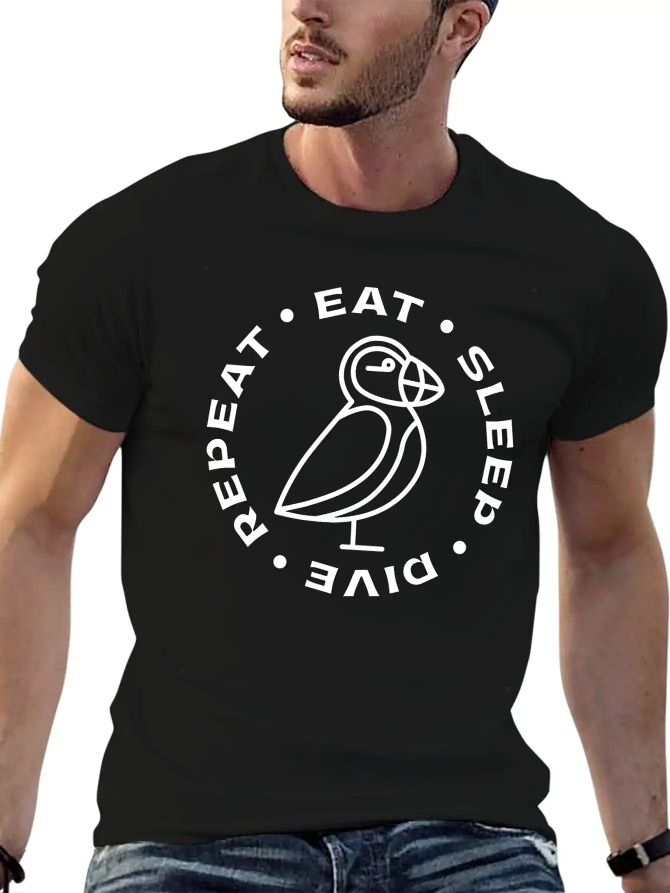 Puffin Bird Design Seabird Puffins Unisex Casual T-Shirt – Clean Design For Daily Comfort