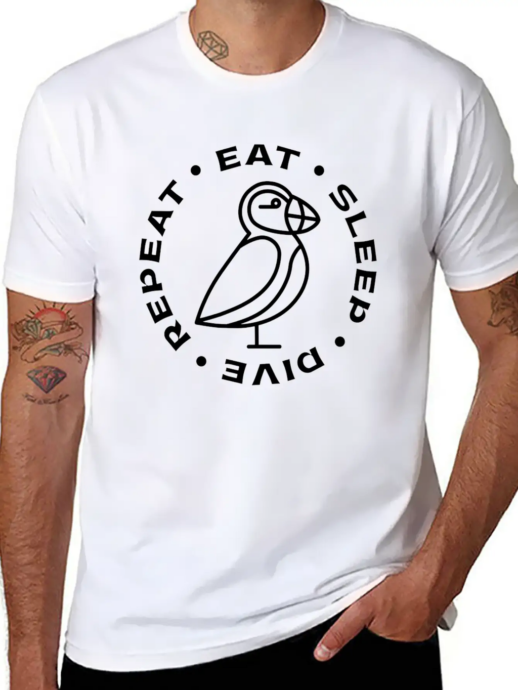 Puffin Bird Design Seabird Puffins Unisex Casual T-Shirt – Clean Design For Daily Comfort