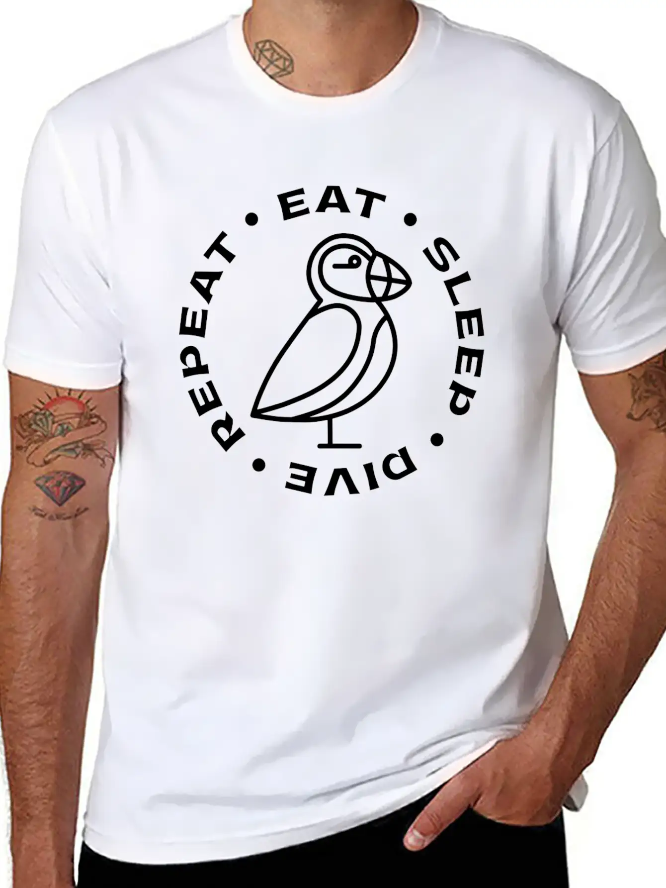 Puffin Bird Design Seabird Puffins Unisex Casual T-Shirt – Clean Design For Daily Comfort