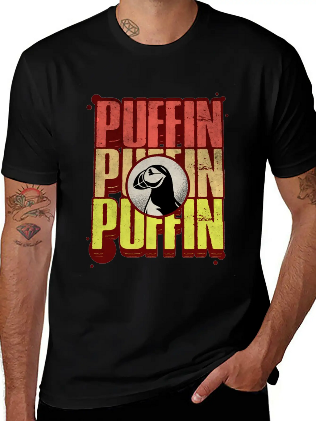 Puffin Puffin Puffin Casual Graphic T-Shirt – Simple And Comfortable Daily Wear