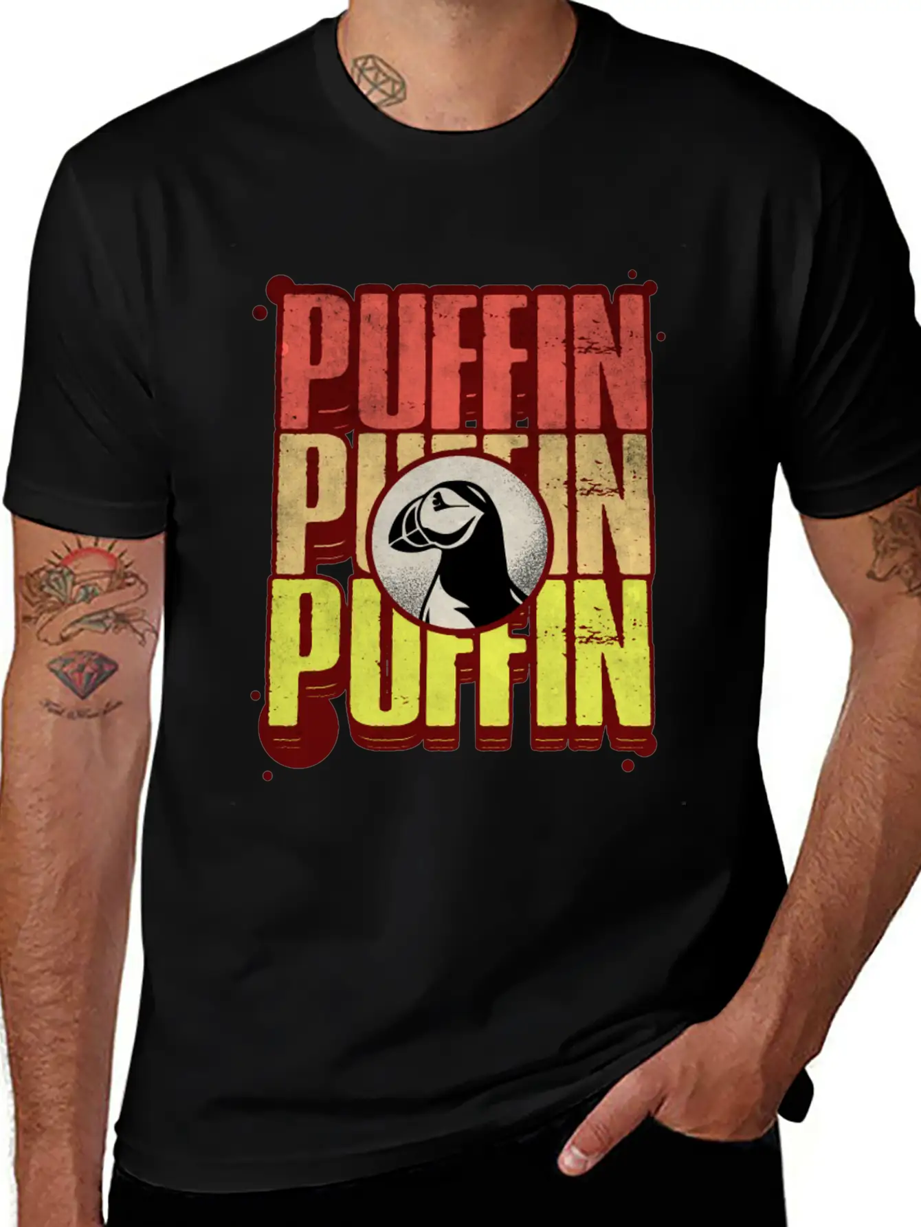 Puffin Puffin Puffin Casual Graphic T-Shirt – Simple And Comfortable Daily Wear