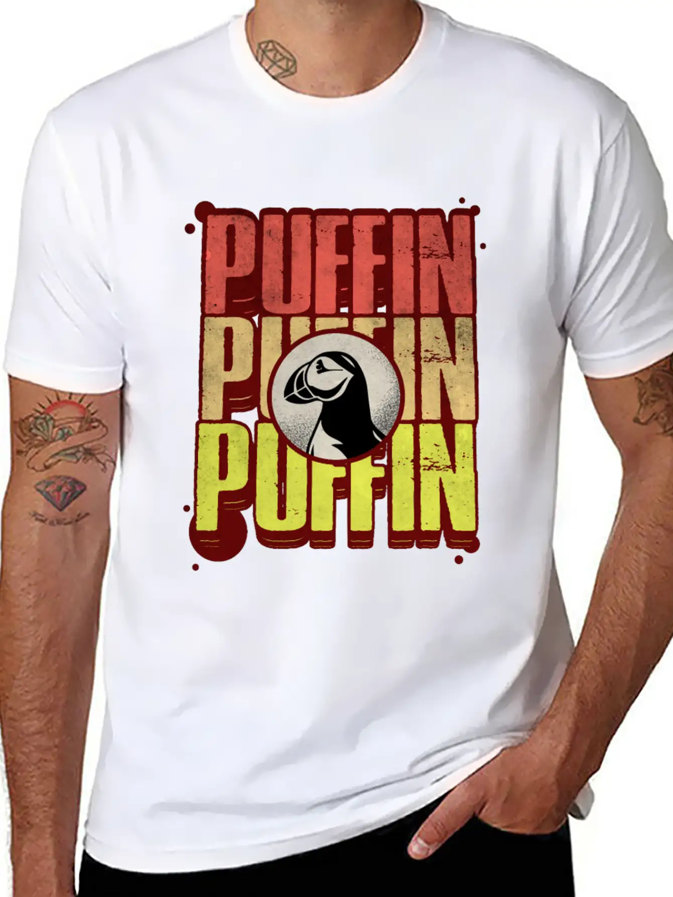 Puffin Puffin Puffin Casual Graphic T-Shirt – Simple And Comfortable Daily Wear