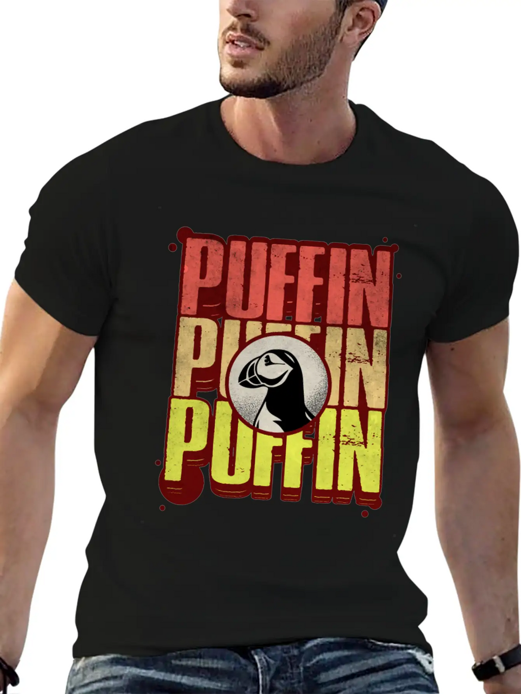Puffin Puffin Puffin Casual Graphic T-Shirt – Simple And Comfortable Daily Wear