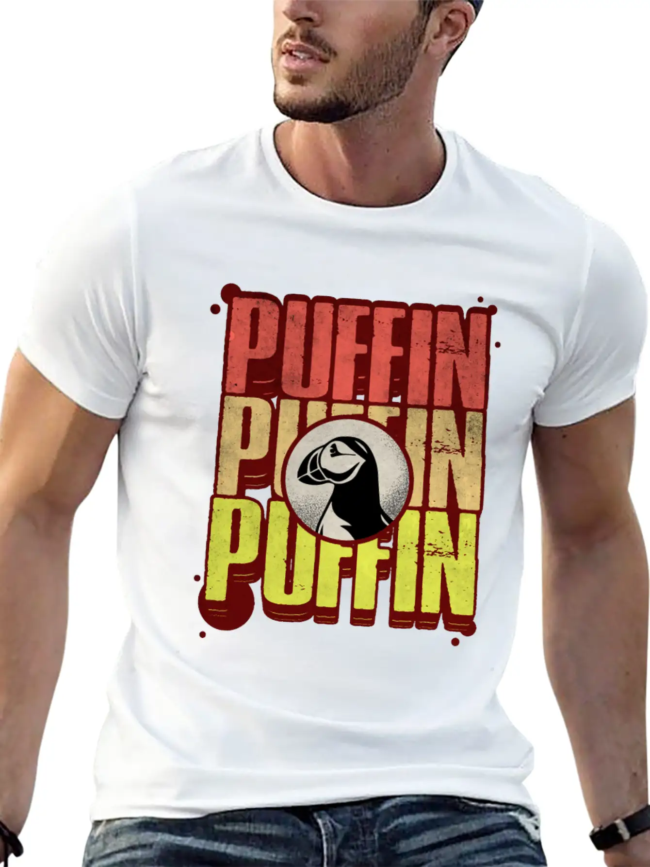 Puffin Puffin Puffin Casual Graphic T-Shirt – Simple And Comfortable Daily Wear