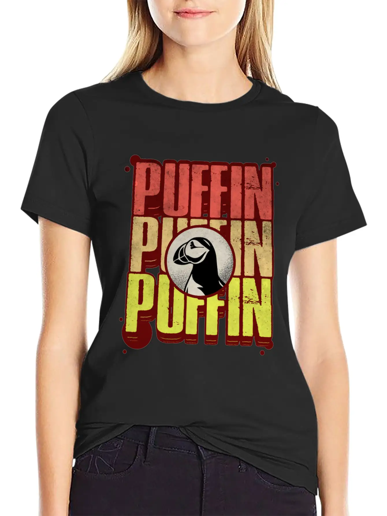 Puffin Puffin Puffin Casual Graphic T-Shirt – Simple And Comfortable Daily Wear