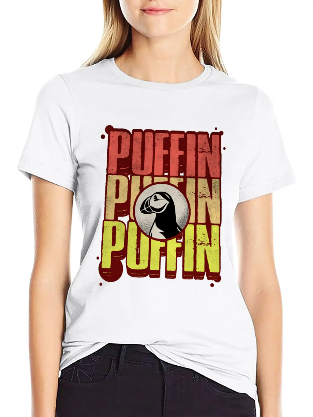 Puffin Puffin Puffin Casual Graphic T-Shirt – Simple And Comfortable Daily Wear