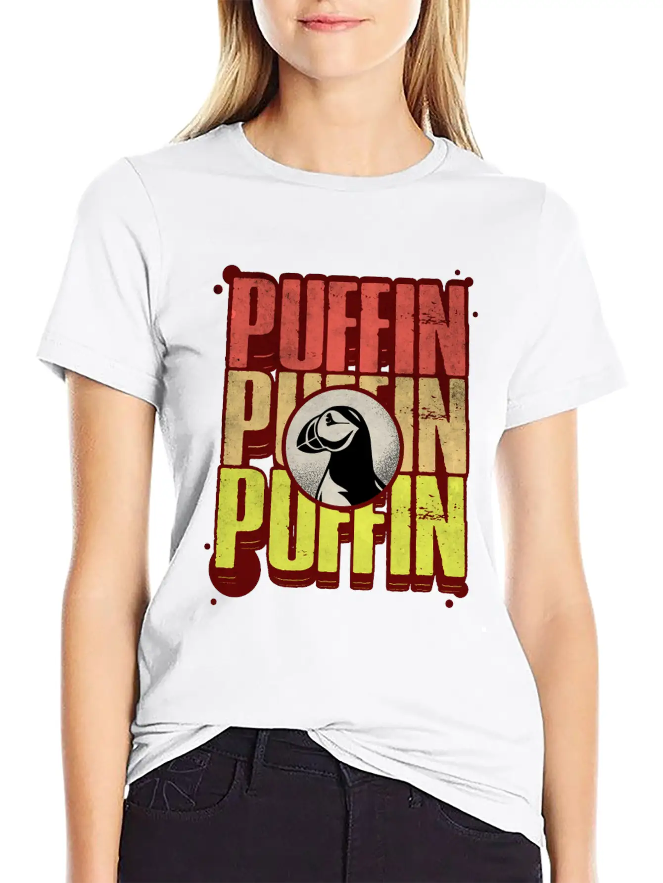 Puffin Puffin Puffin Casual Graphic T-Shirt – Simple And Comfortable Daily Wear