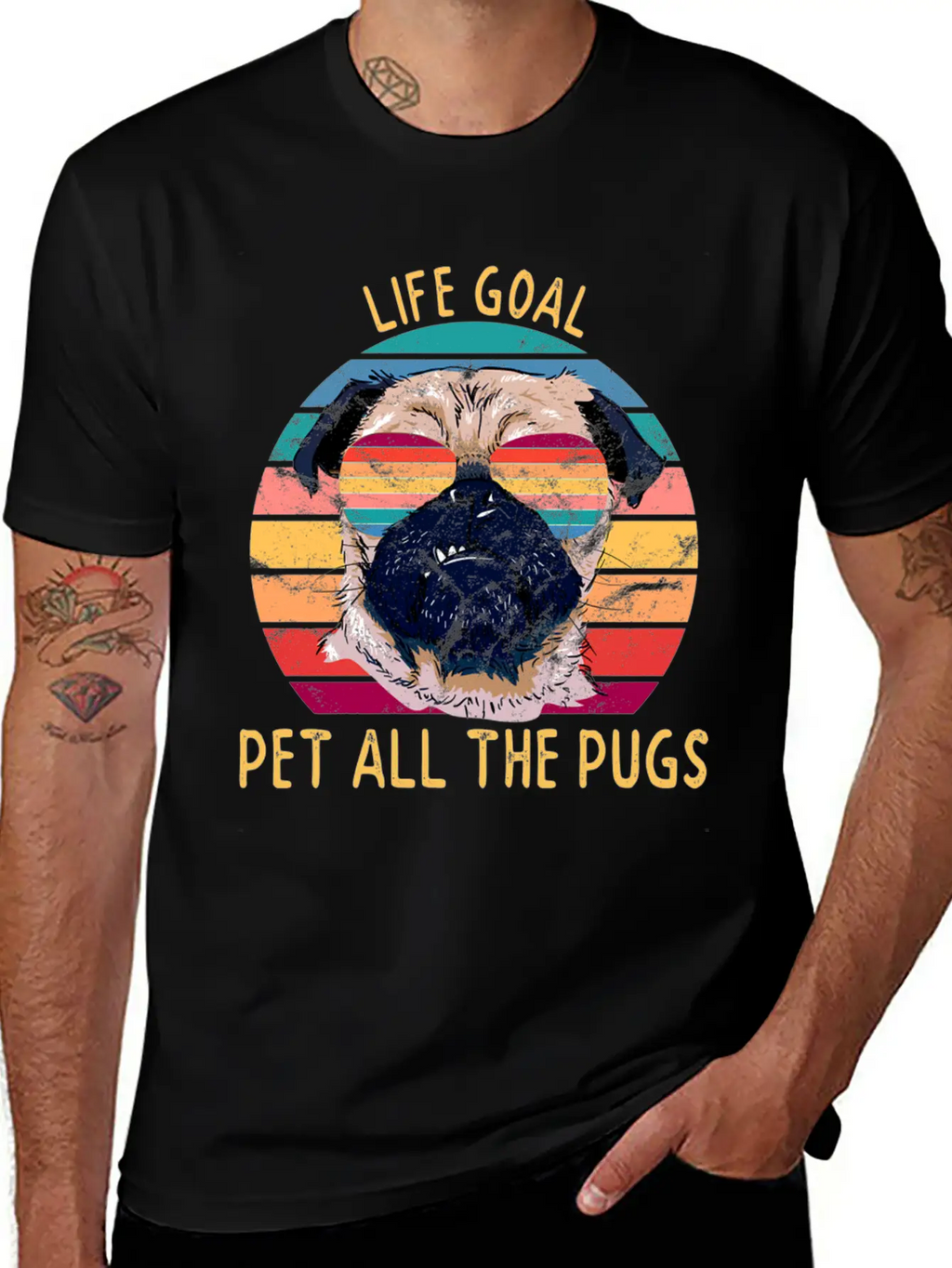 Pug Gifts Life Goal Pet All The Pugs Classic Fit Graphic Tee For Daily Comfort – Unisex Cotton Shirt