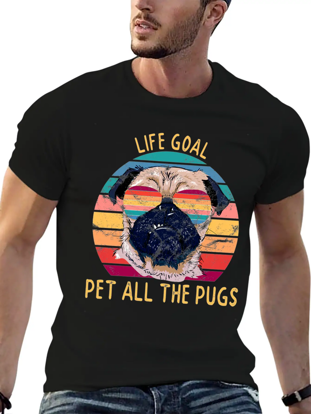 Pug Gifts Life Goal Pet All The Pugs Classic Fit Graphic Tee For Daily Comfort – Unisex Cotton Shirt