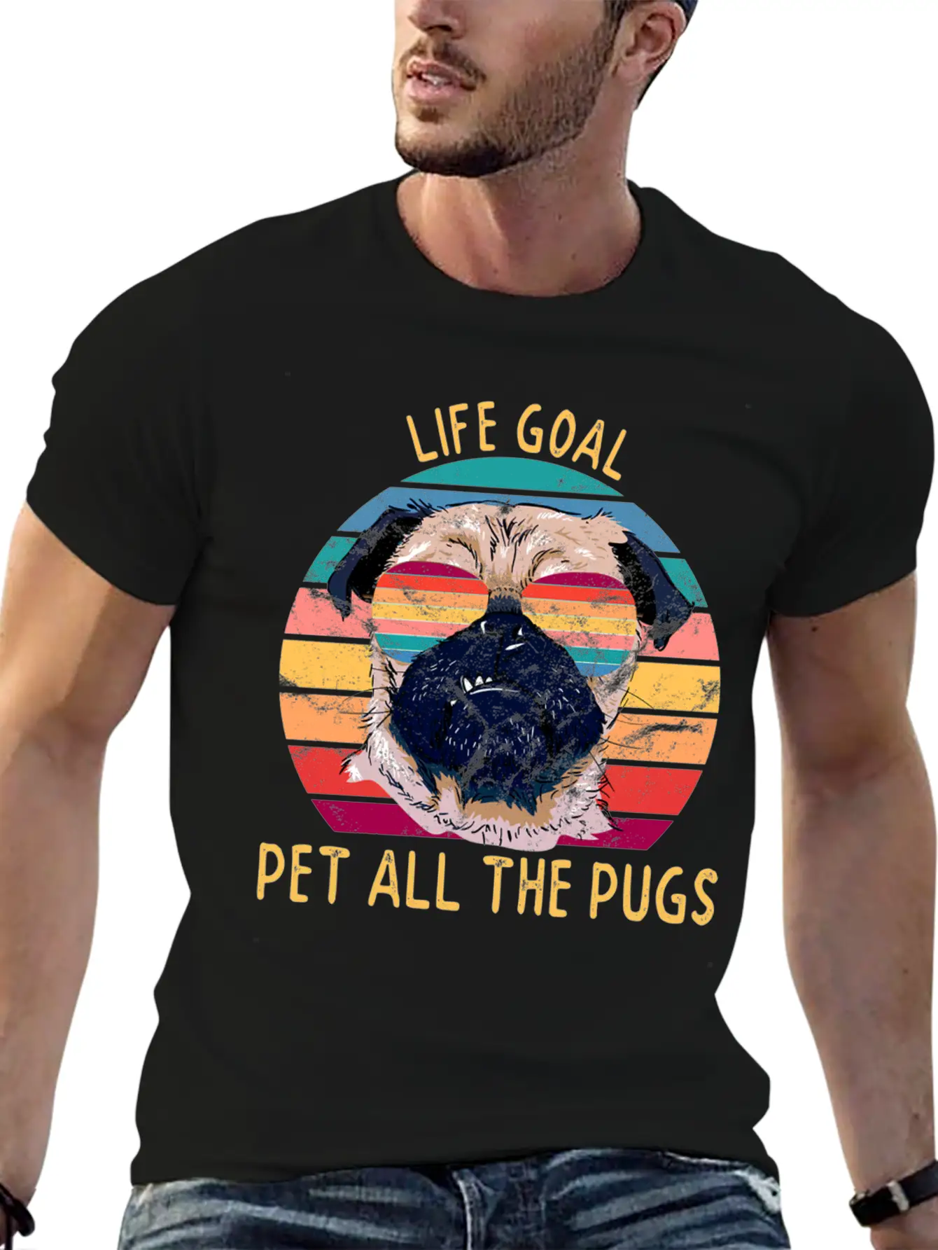 Pug Gifts Life Goal Pet All The Pugs Classic Fit Graphic Tee For Daily Comfort – Unisex Cotton Shirt