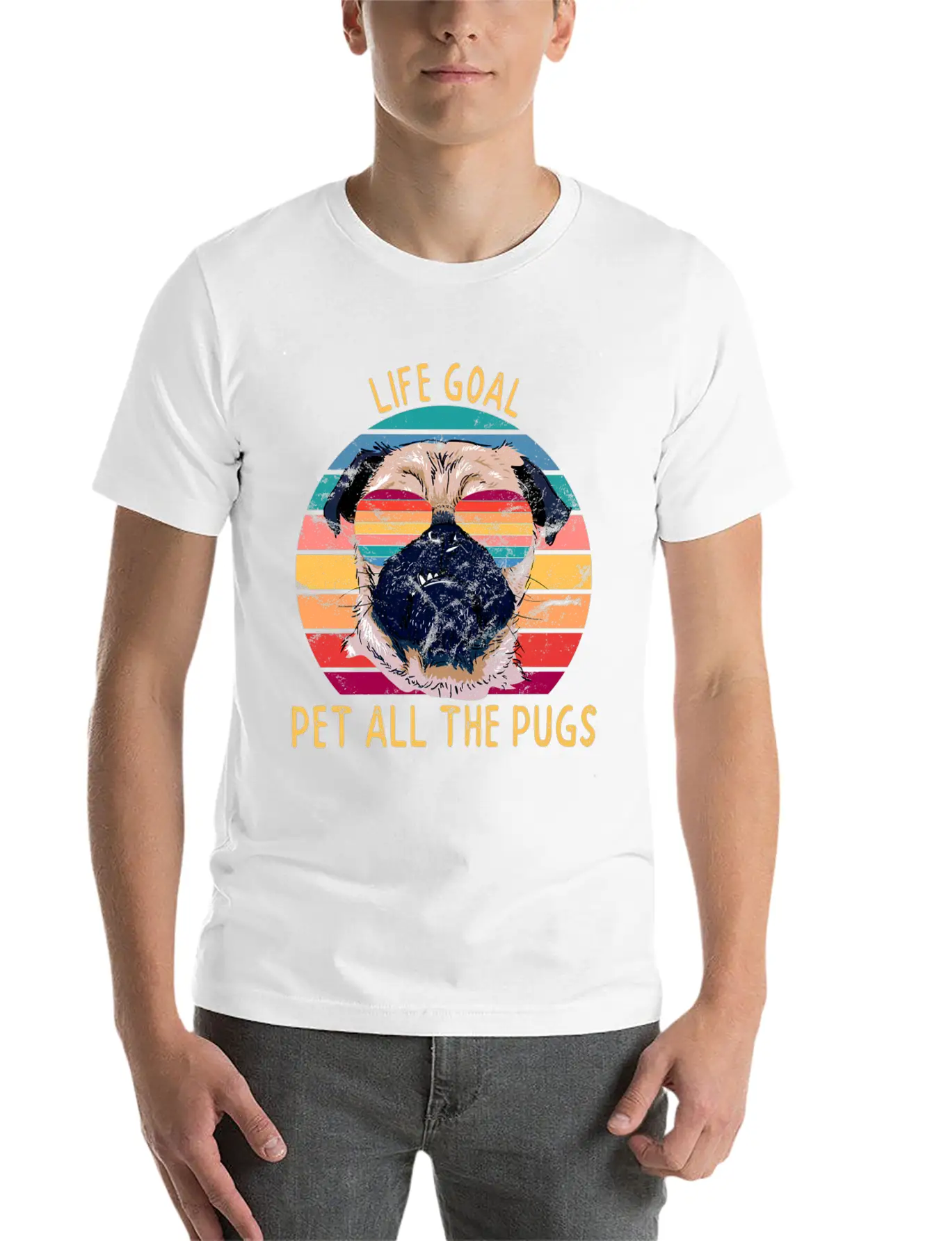 Pug Gifts Life Goal Pet All The Pugs Classic Fit Graphic Tee For Daily Comfort – Unisex Cotton Shirt