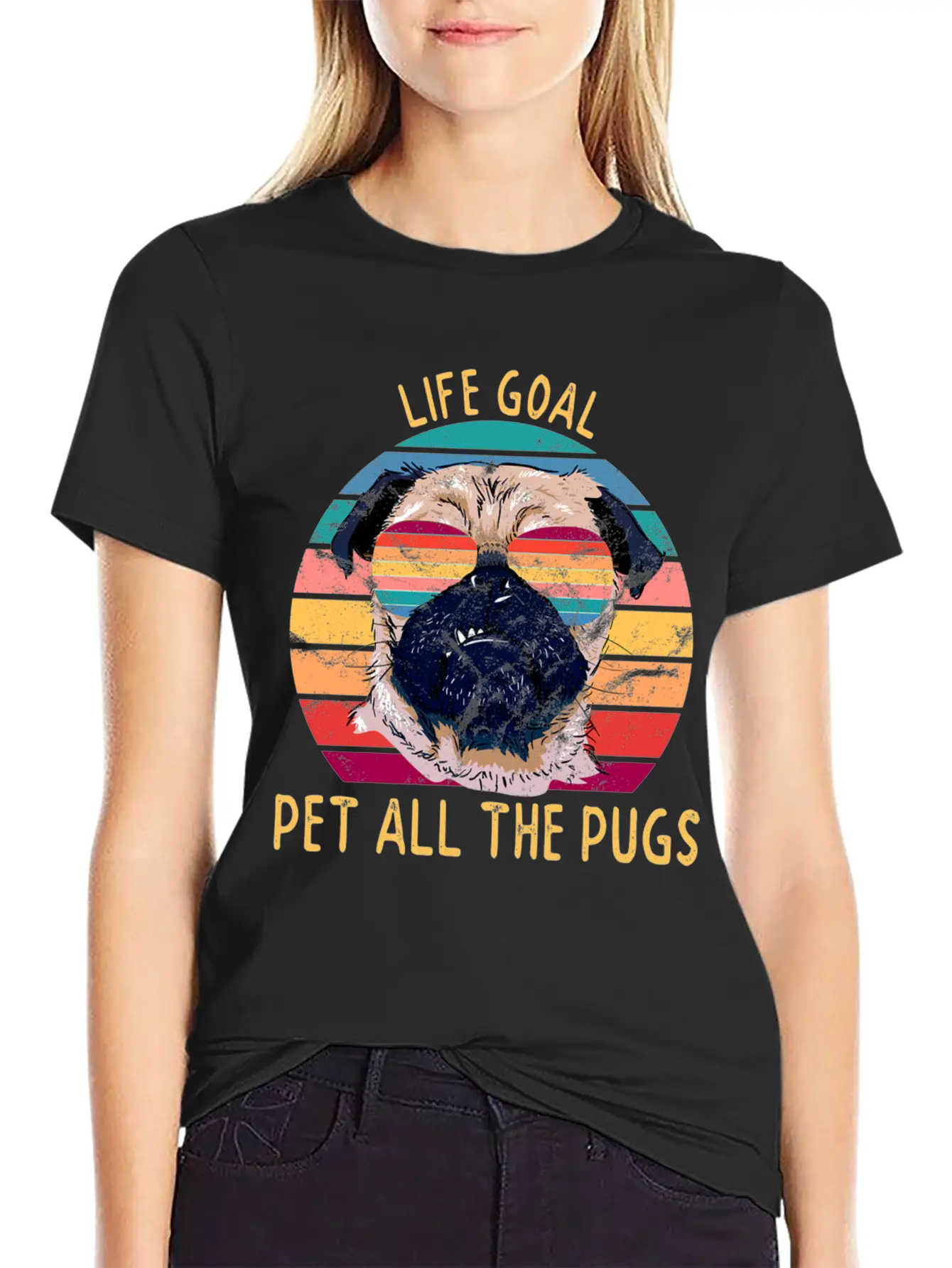 Pug Gifts Life Goal Pet All The Pugs Classic Fit Graphic Tee For Daily Comfort – Unisex Cotton Shirt
