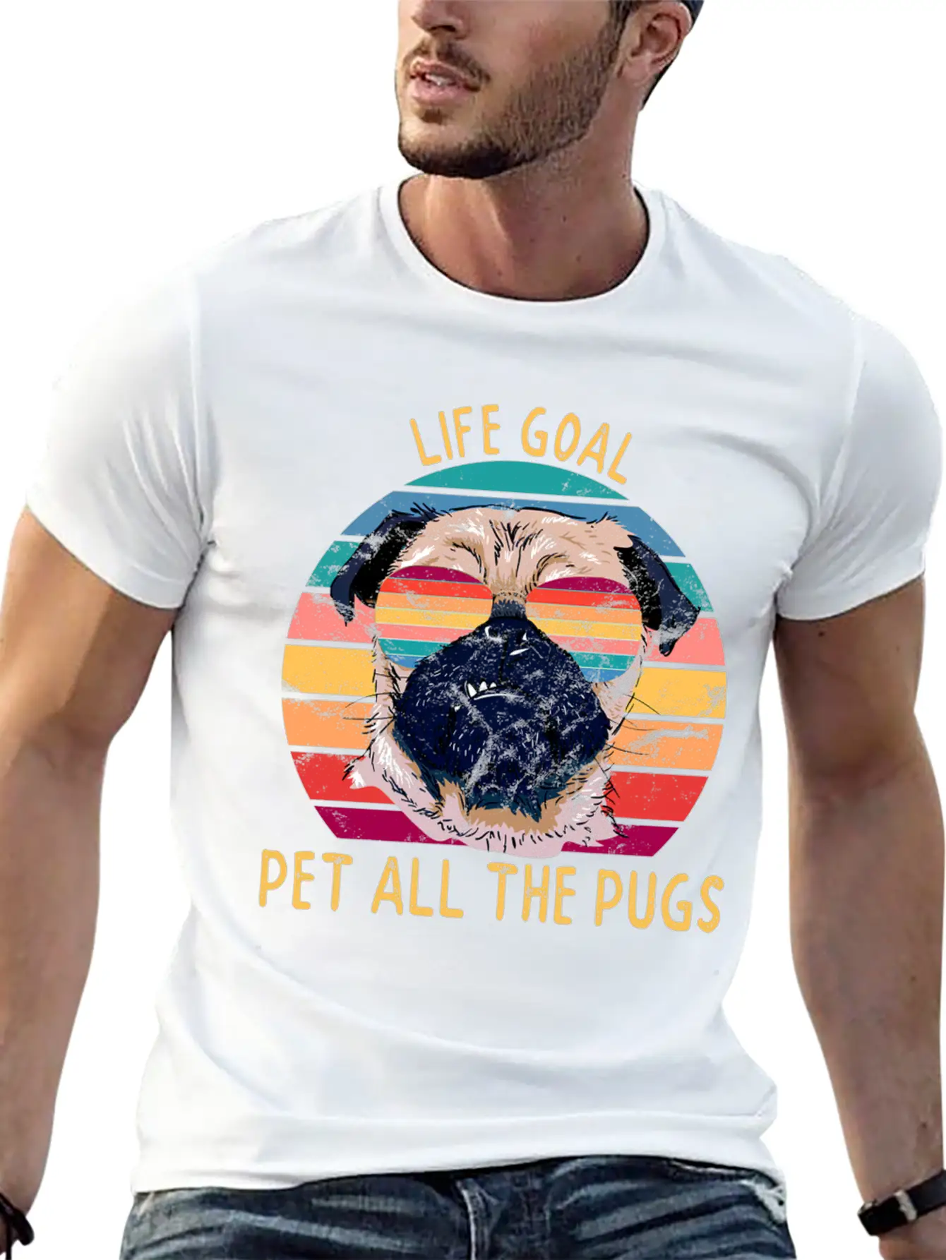 Pug Gifts Life Goal Pet All The Pugs Classic Fit Graphic Tee For Daily Comfort – Unisex Cotton Shirt