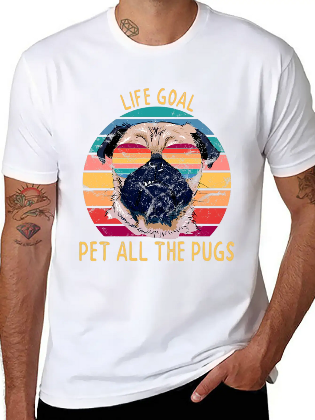 Pug Gifts Life Goal Pet All The Pugs Classic Fit Graphic Tee For Daily Comfort – Unisex Cotton Shirt
