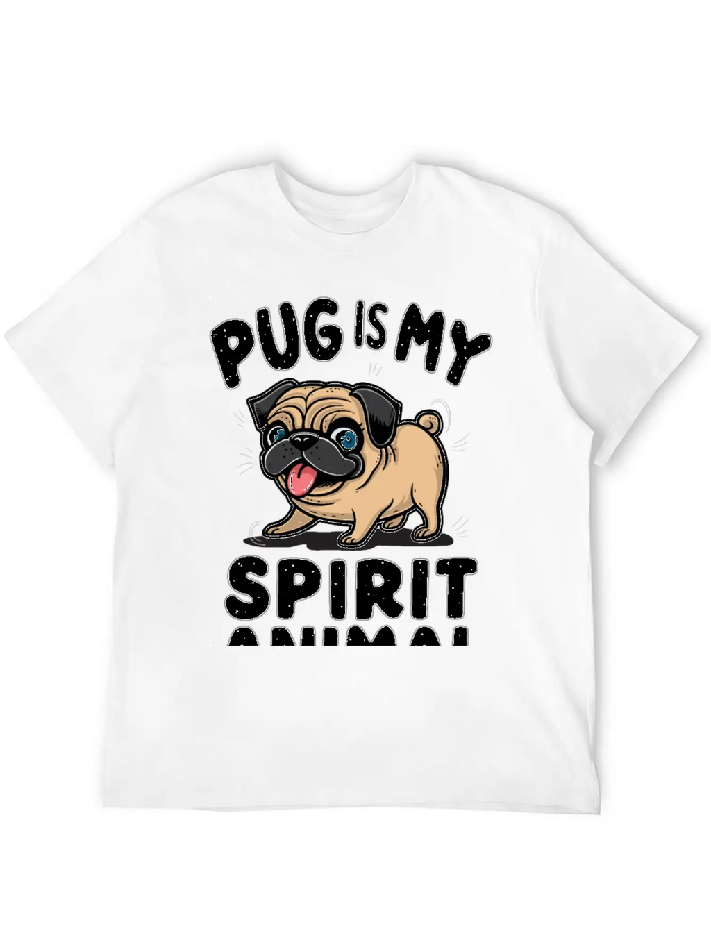 Pug Is My Spirit Animals Unisex Casual T-Shirt – Clean Design For Daily Comfort