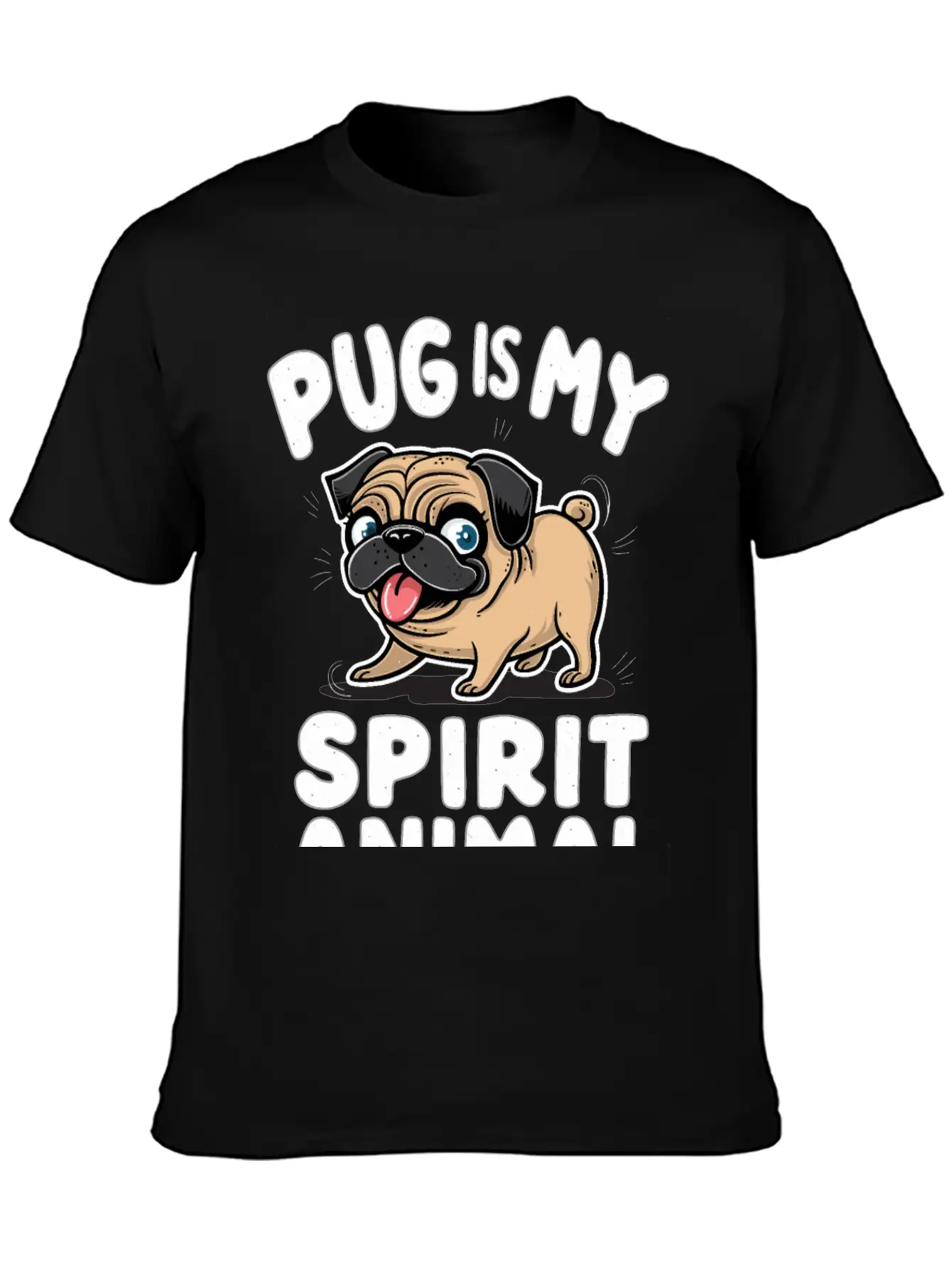 Pug Is My Spirit Animals Unisex Casual T-Shirt – Clean Design For Daily Comfort