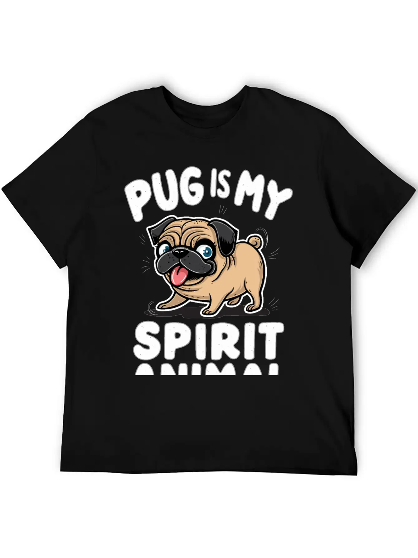 Pug Is My Spirit Animals Unisex Casual T-Shirt – Clean Design For Daily Comfort