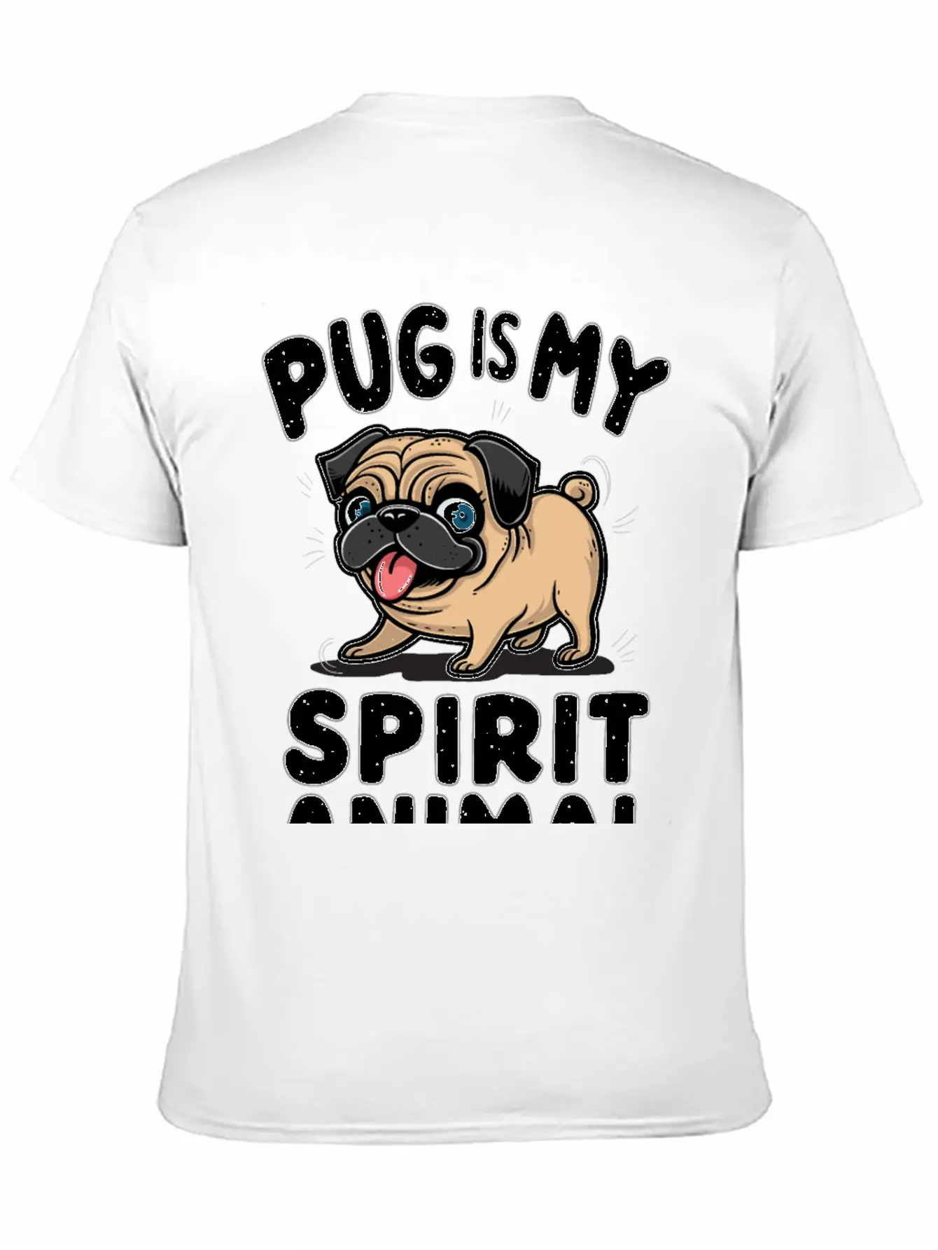 Pug Is My Spirit Animals Unisex Casual T-Shirt – Clean Design For Daily Comfort