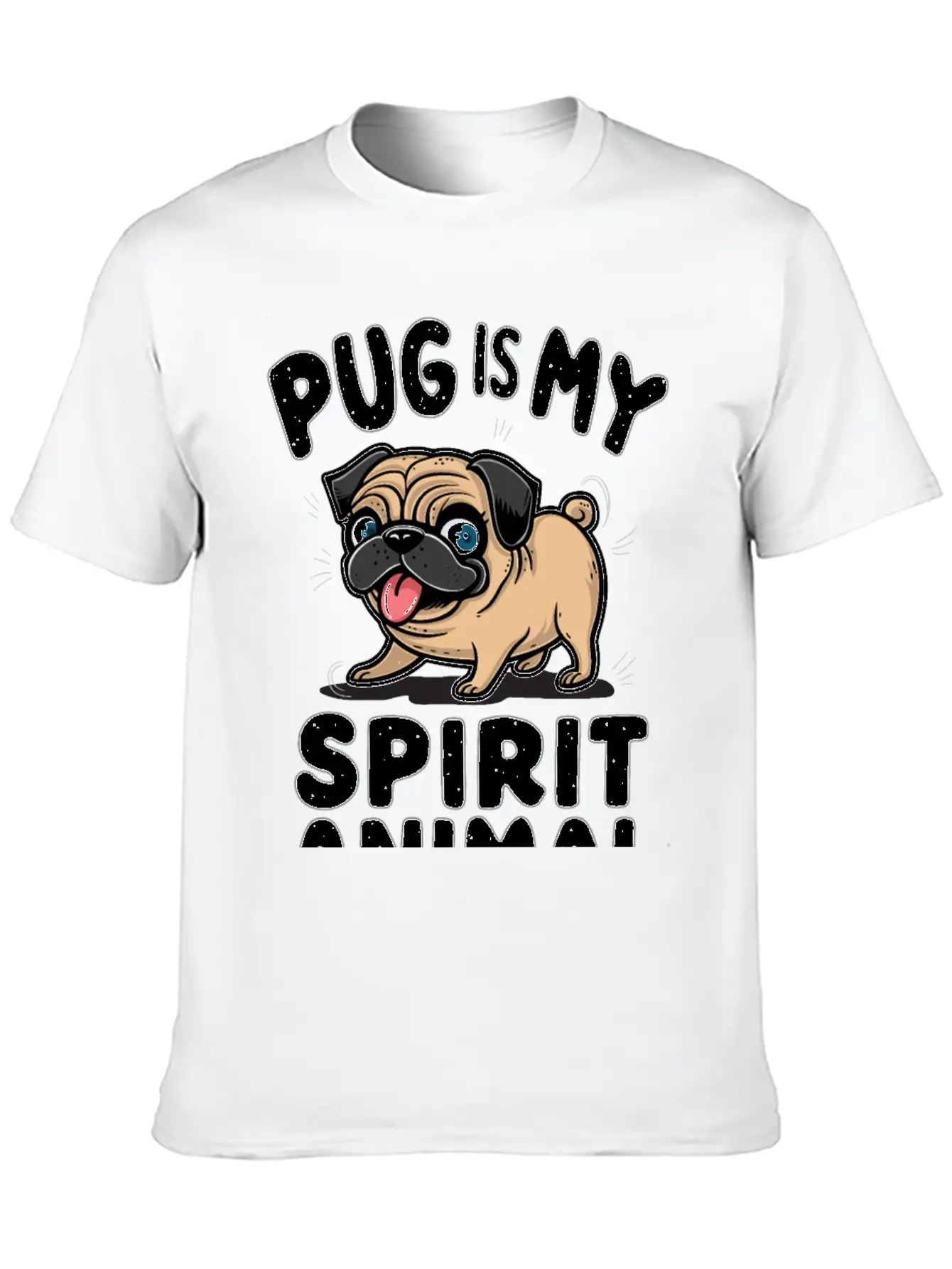 Pug Is My Spirit Animals Unisex Casual T-Shirt – Clean Design For Daily Comfort