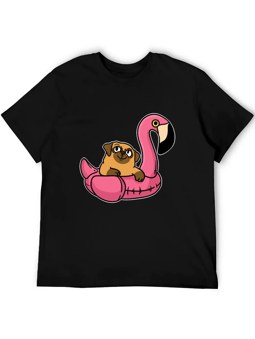 Pug On Flamingo Unisex Casual T-Shirt – Clean Design For Daily Comfort