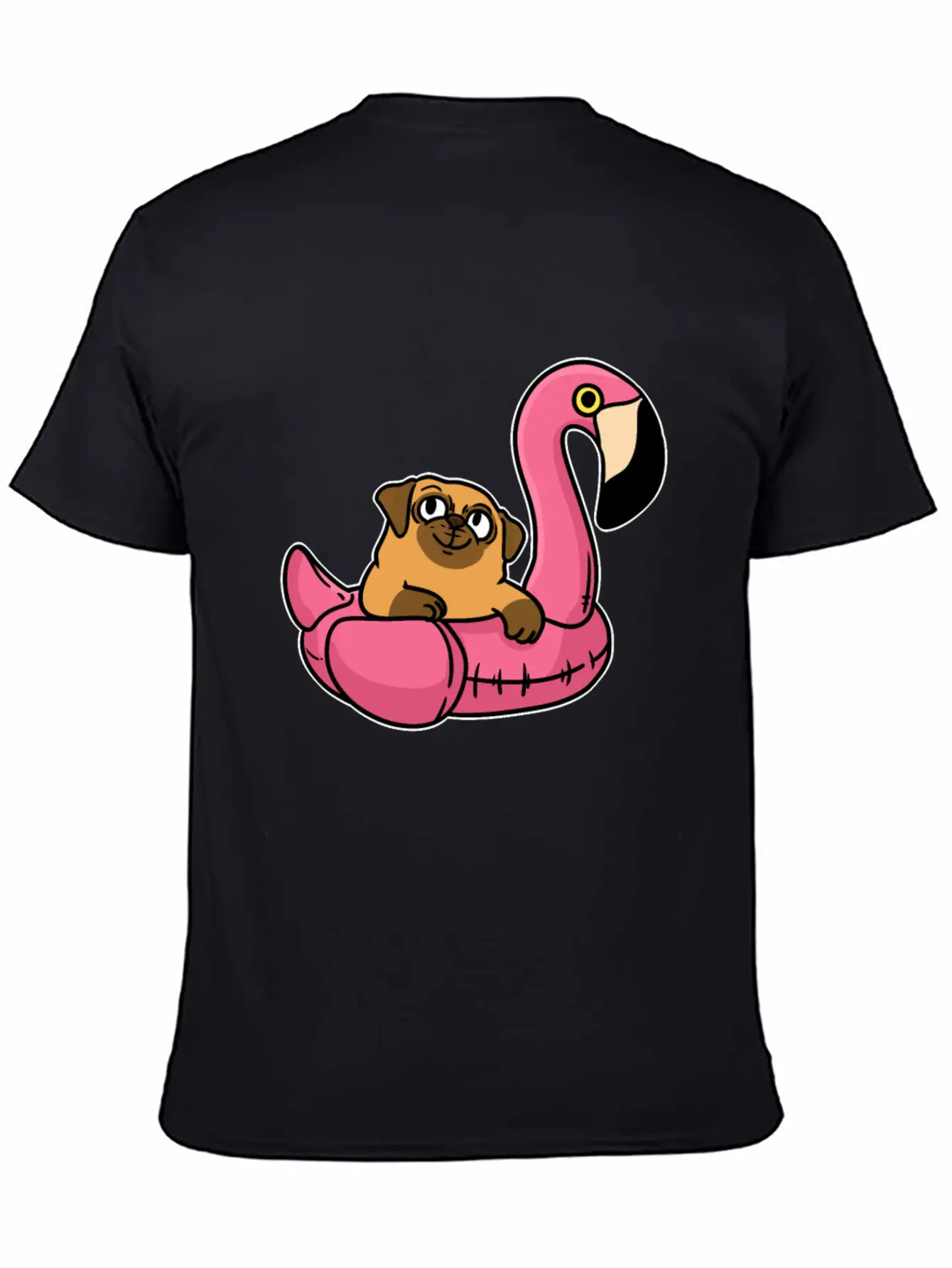 Pug On Flamingo Unisex Casual T-Shirt – Clean Design For Daily Comfort