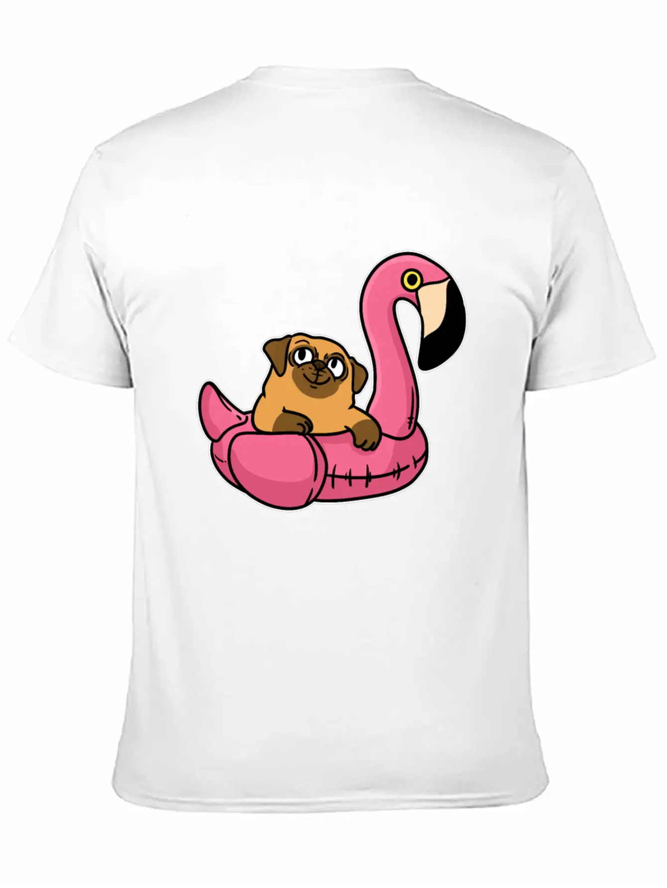 Pug On Flamingo Unisex Casual T-Shirt – Clean Design For Daily Comfort