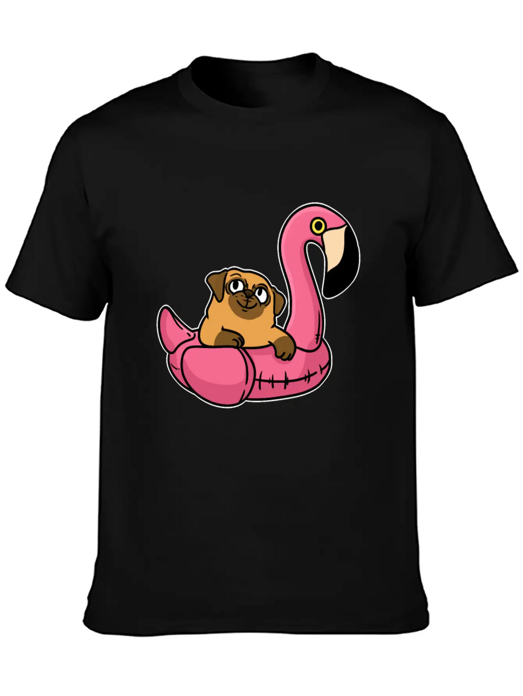 Pug On Flamingo Unisex Casual T-Shirt – Clean Design For Daily Comfort