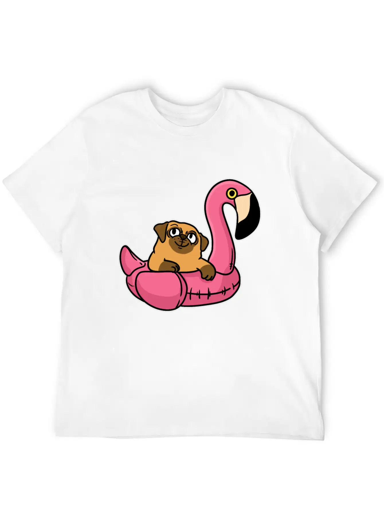 Pug On Flamingo Unisex Casual T-Shirt – Clean Design For Daily Comfort