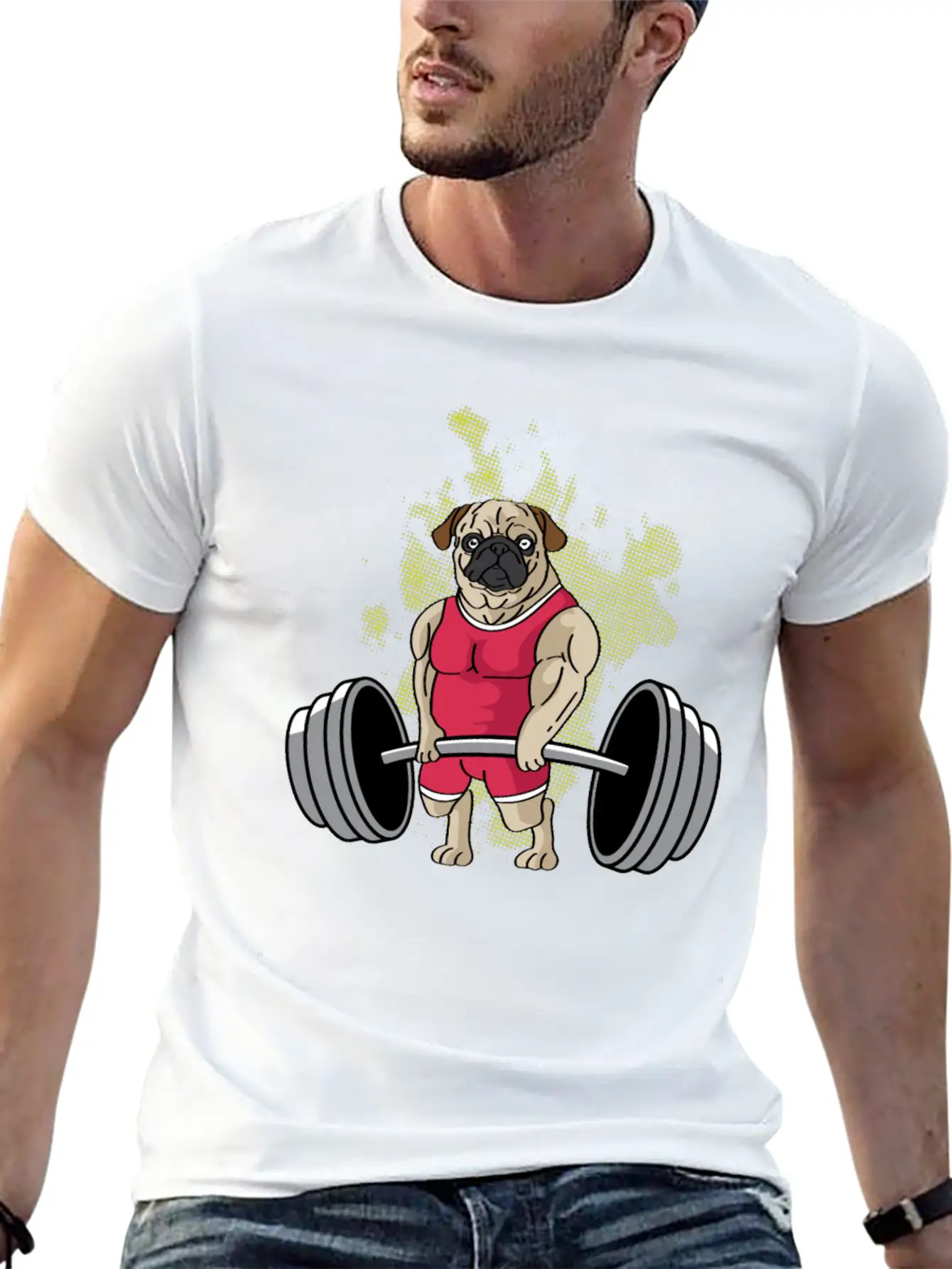 Pug Weightlifting Workout Coach Gift Unisex Casual T-Shirt – Clean Design For Daily Comfort