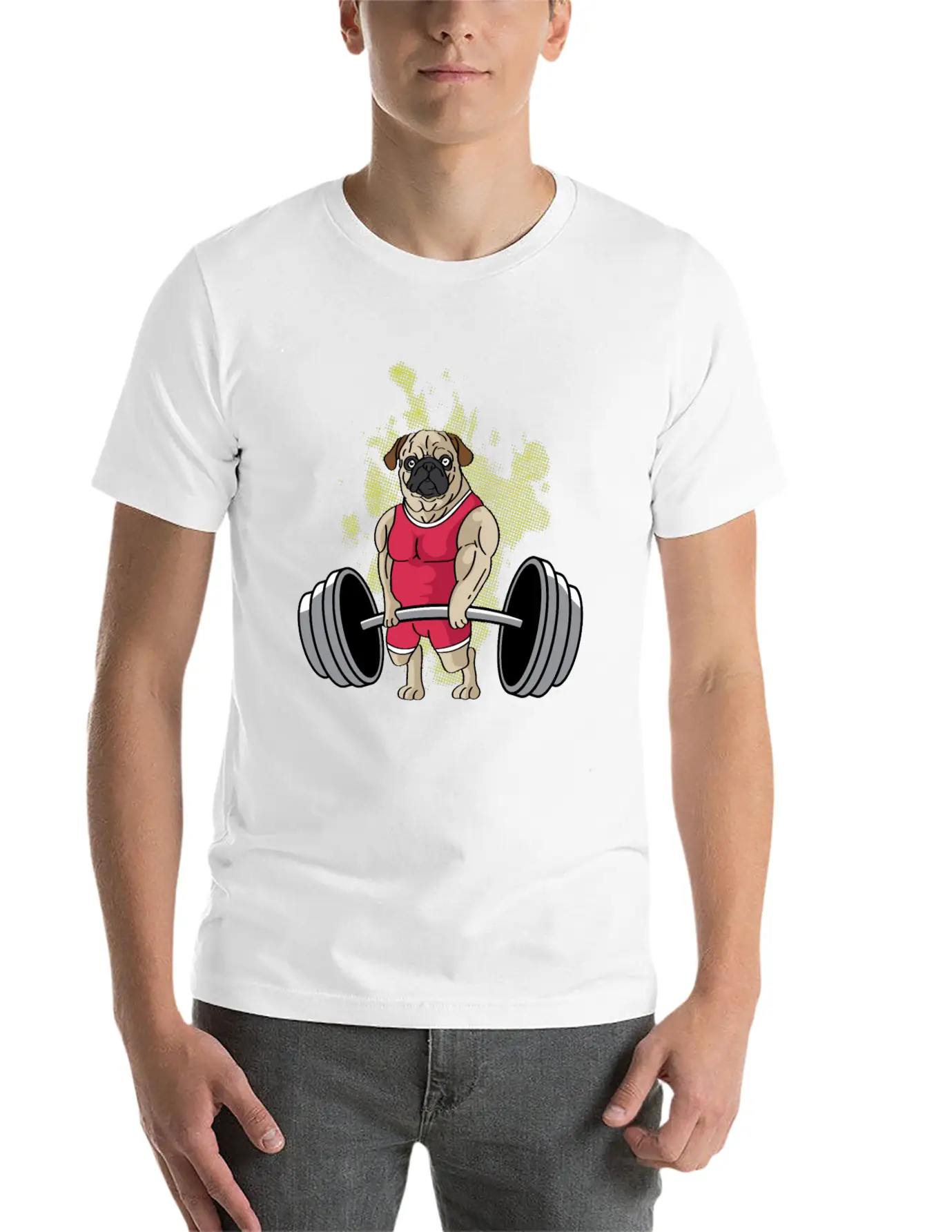 Pug Weightlifting Workout Coach Gift Unisex Casual T-Shirt – Clean Design For Daily Comfort