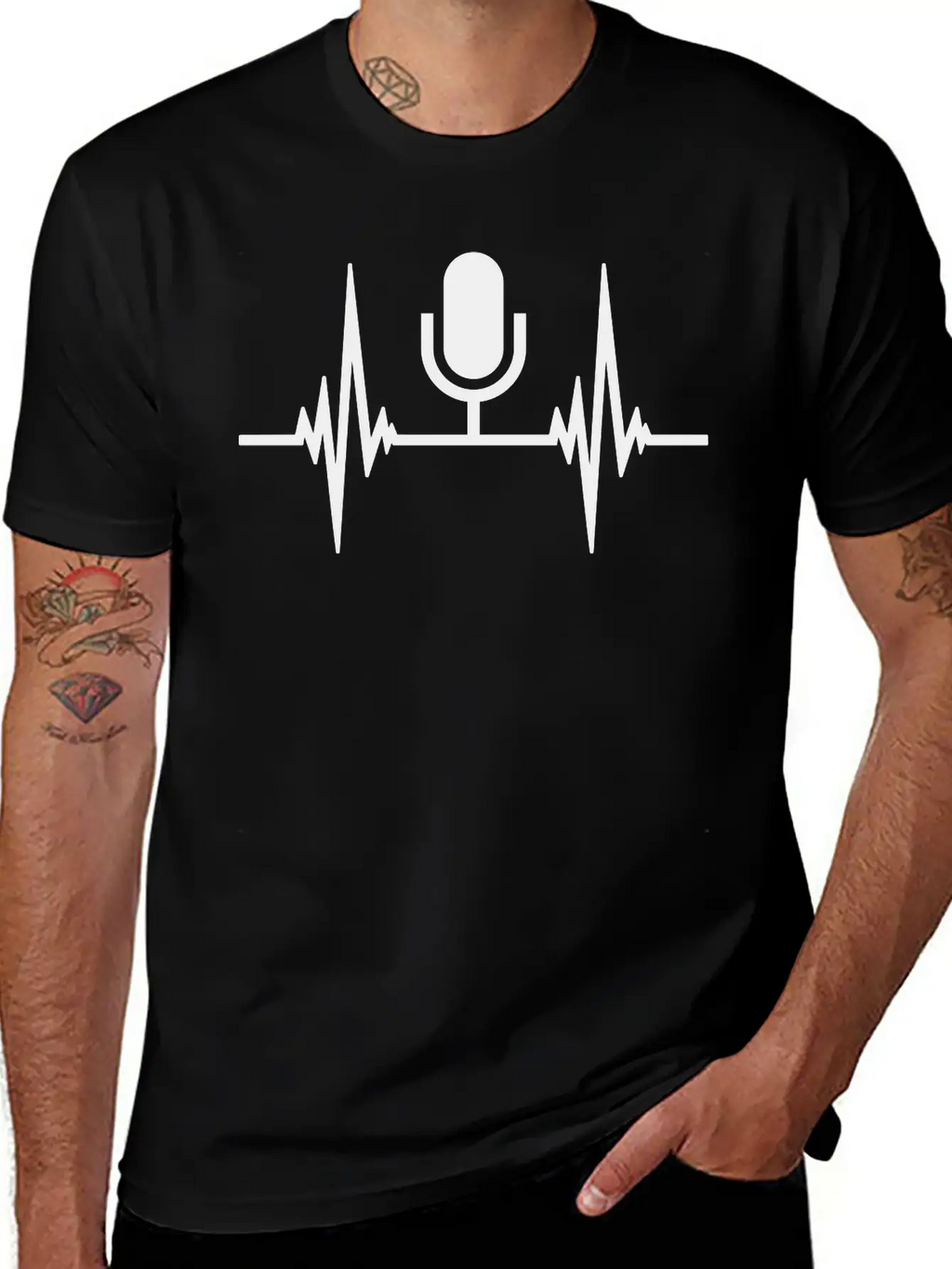 Pulse Heartbeat Microphone Essential Cotton Tee For Daily Outfits – Unisex Style