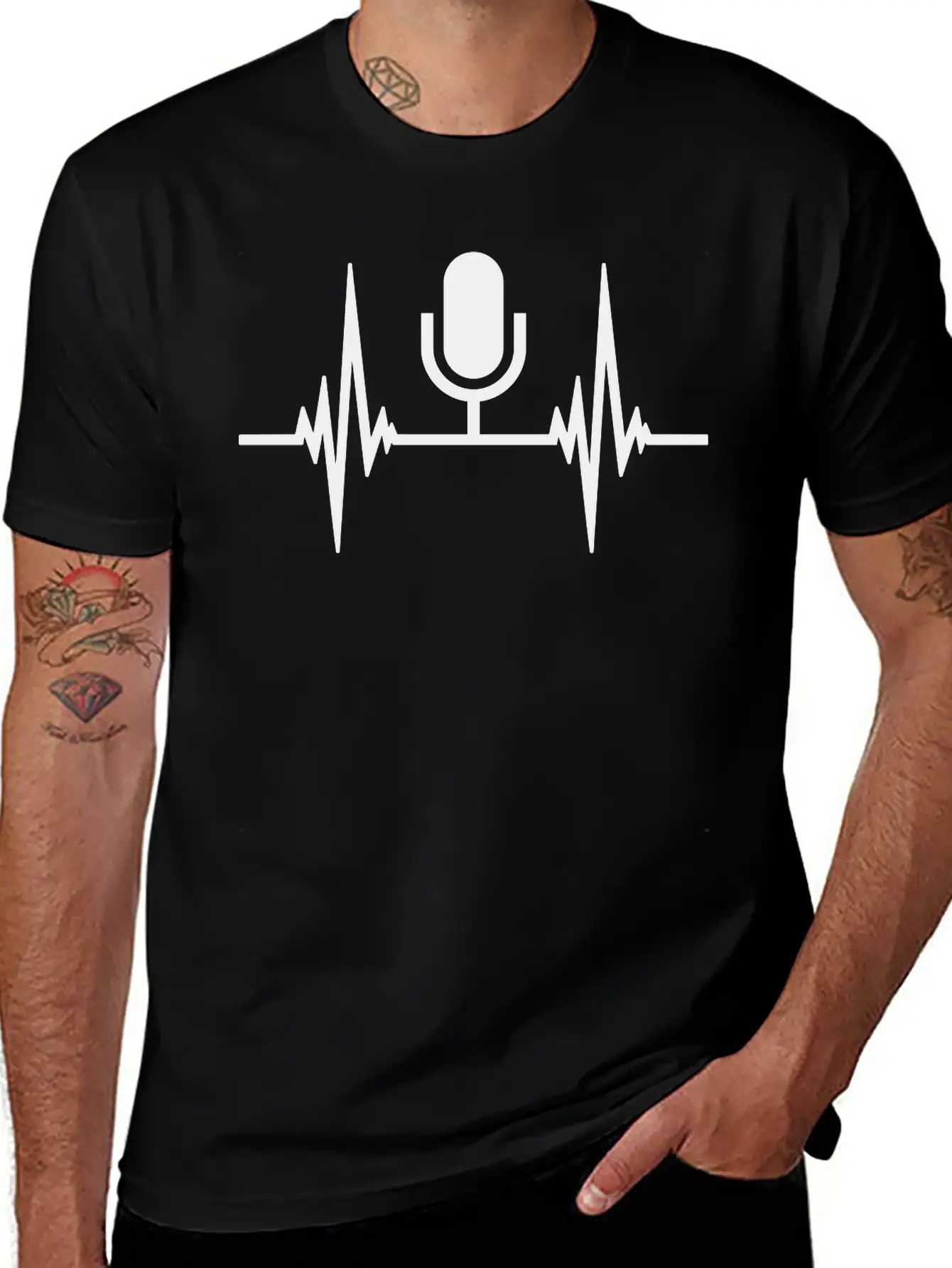 Pulse Heartbeat Microphone Essential Cotton Tee For Daily Outfits – Unisex Style