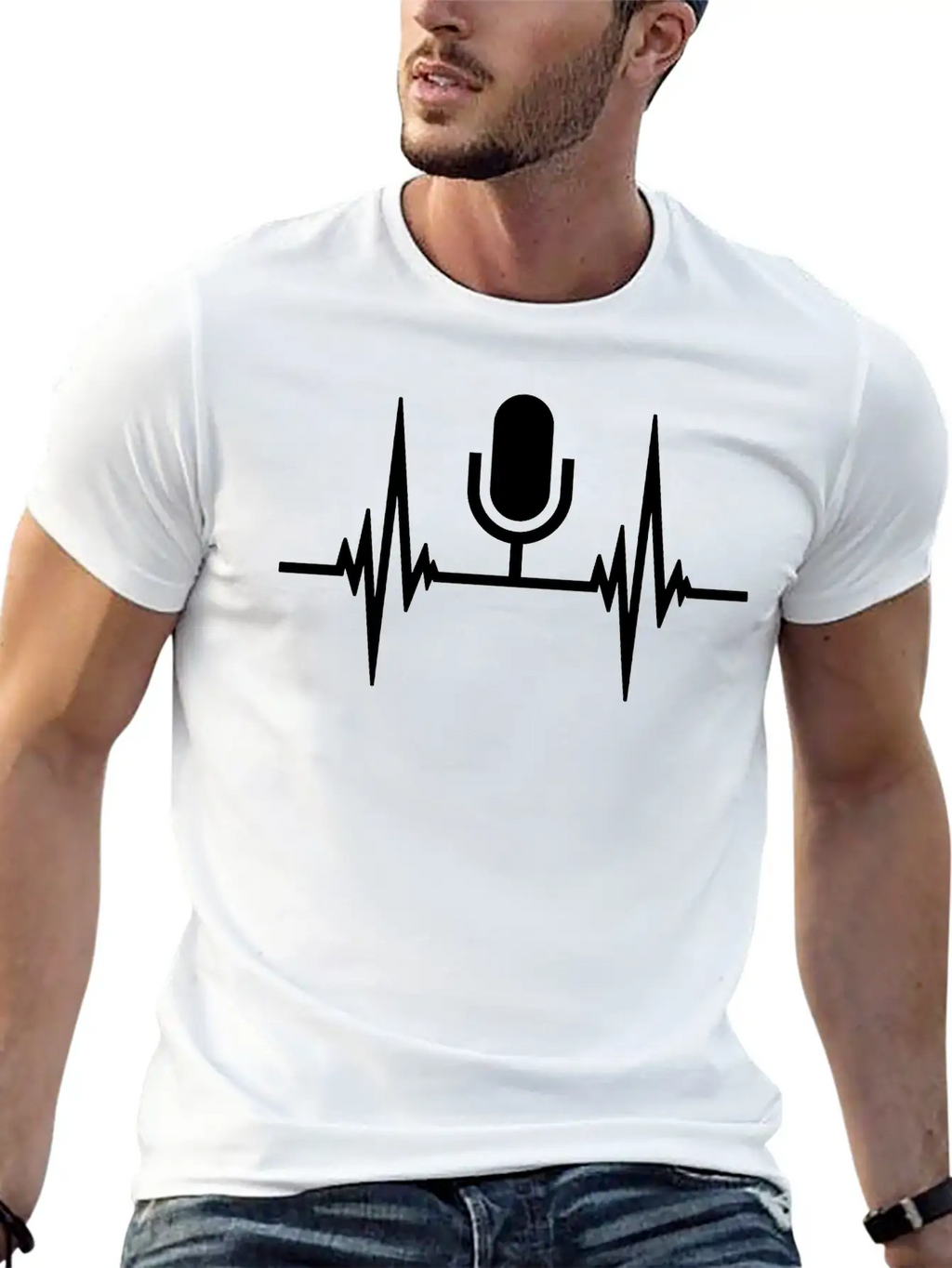 Pulse Heartbeat Microphone Essential Cotton Tee For Daily Outfits – Unisex Style