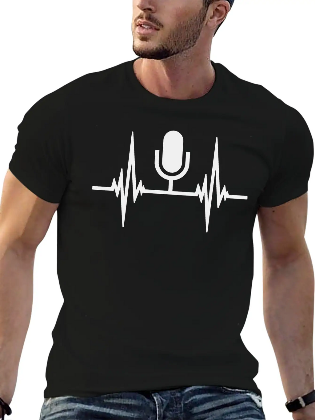 Pulse Heartbeat Microphone Essential Cotton Tee For Daily Outfits – Unisex Style