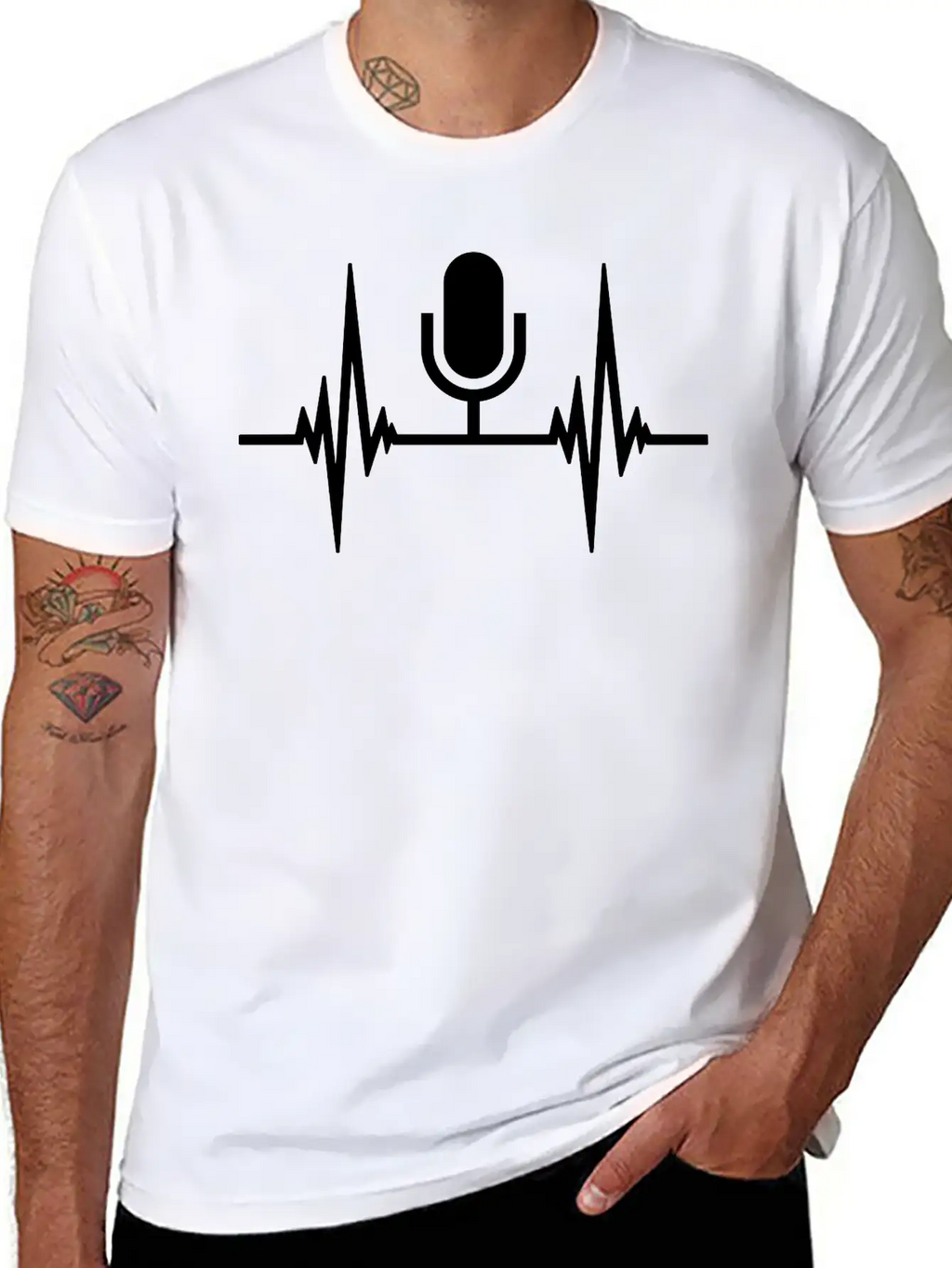 Pulse Heartbeat Microphone Essential Cotton Tee For Daily Outfits – Unisex Style
