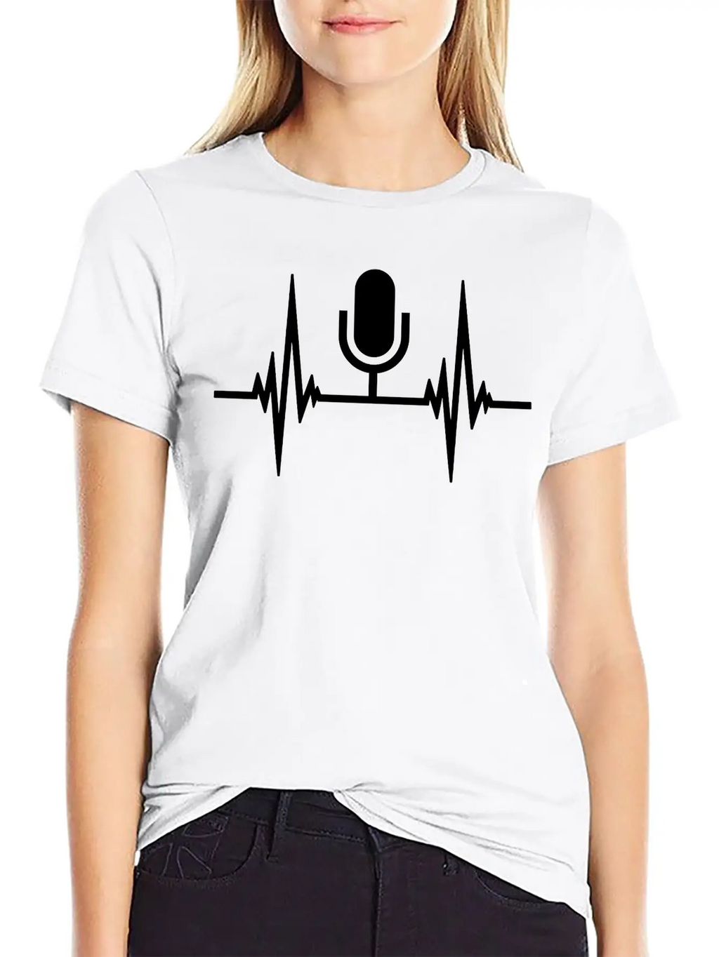 Pulse Heartbeat Microphone Essential Cotton Tee For Daily Outfits – Unisex Style