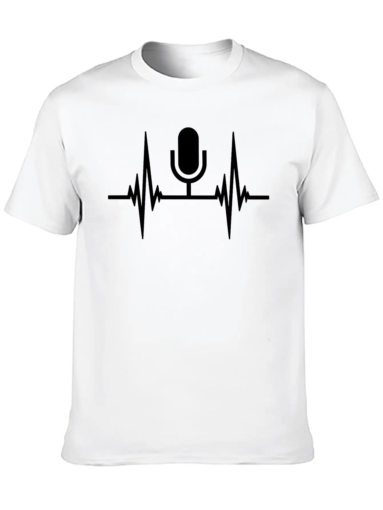 Pulse Heartbeat Microphone Essential Cotton Tee For Daily Outfits – Unisex Style