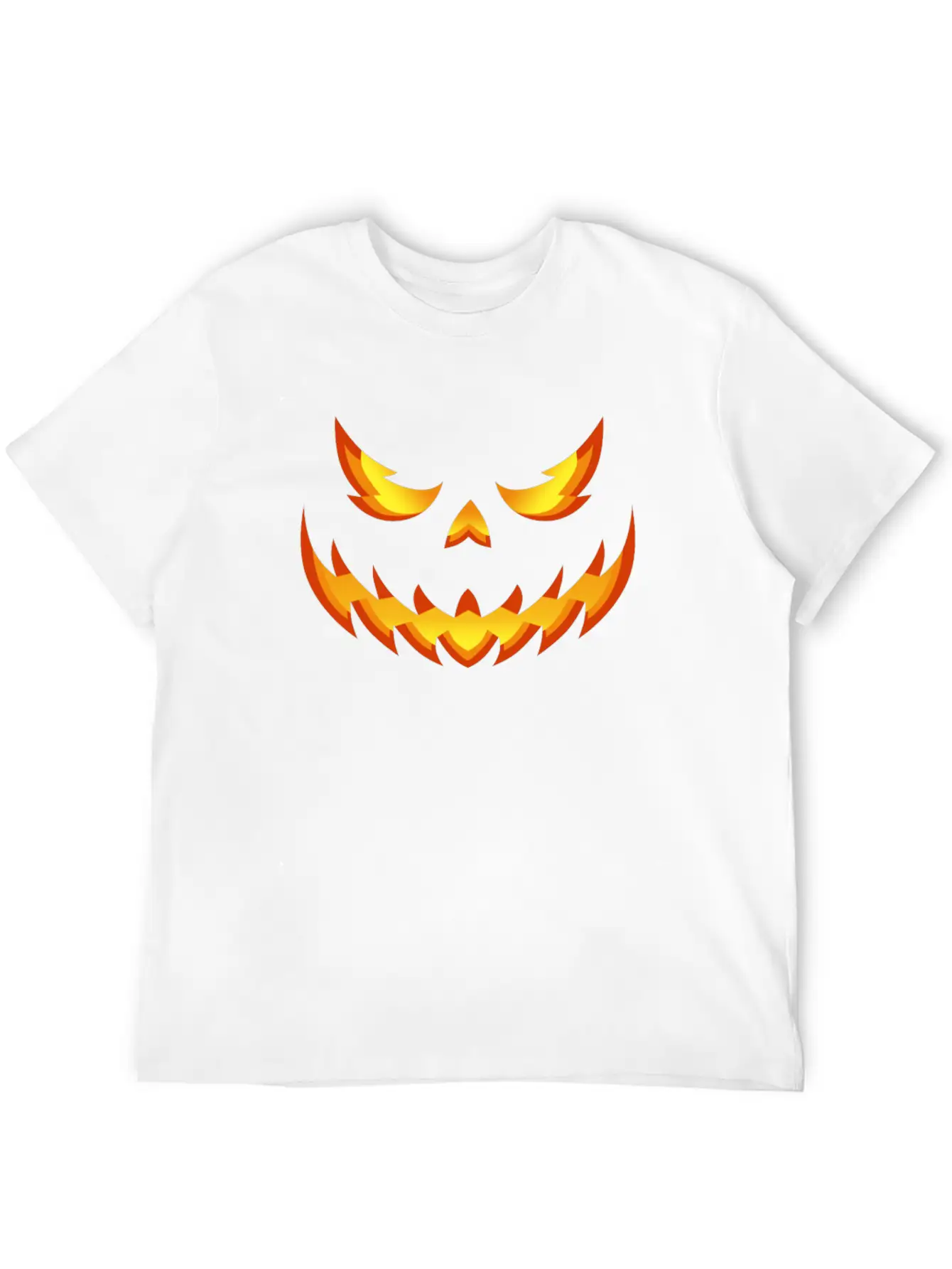 Pumpkin Evil Smile Halloween Jack O'lantern Unisex Casual T-Shirt – Clean Design For Daily Comfort