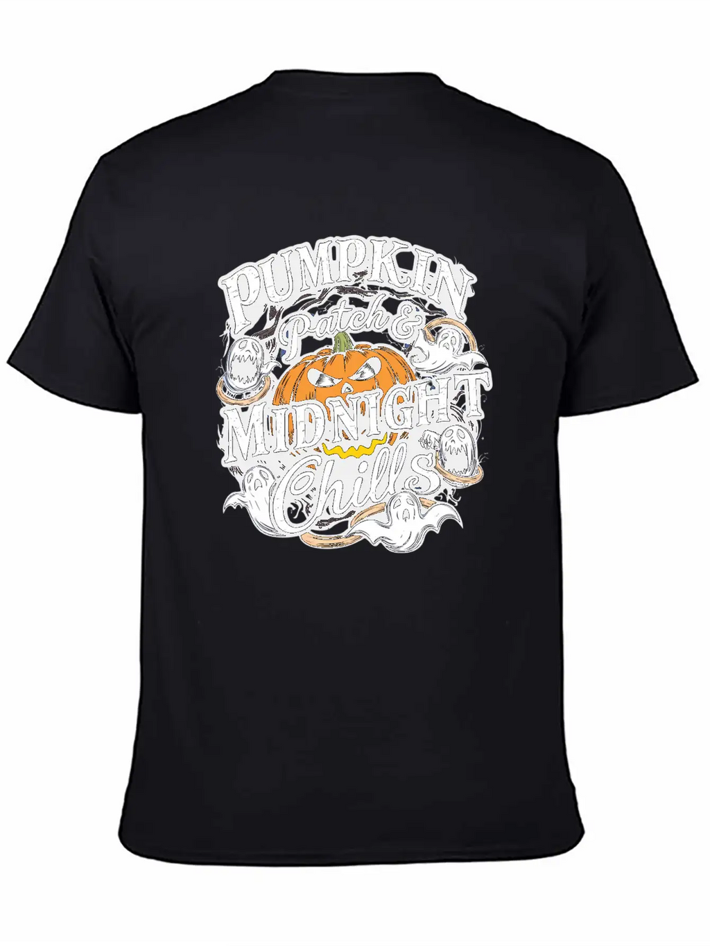 Pumpkin Patch & Midnight Chills , Halloween Casual Graphic T-Shirt – Simple And Comfortable Daily Wear