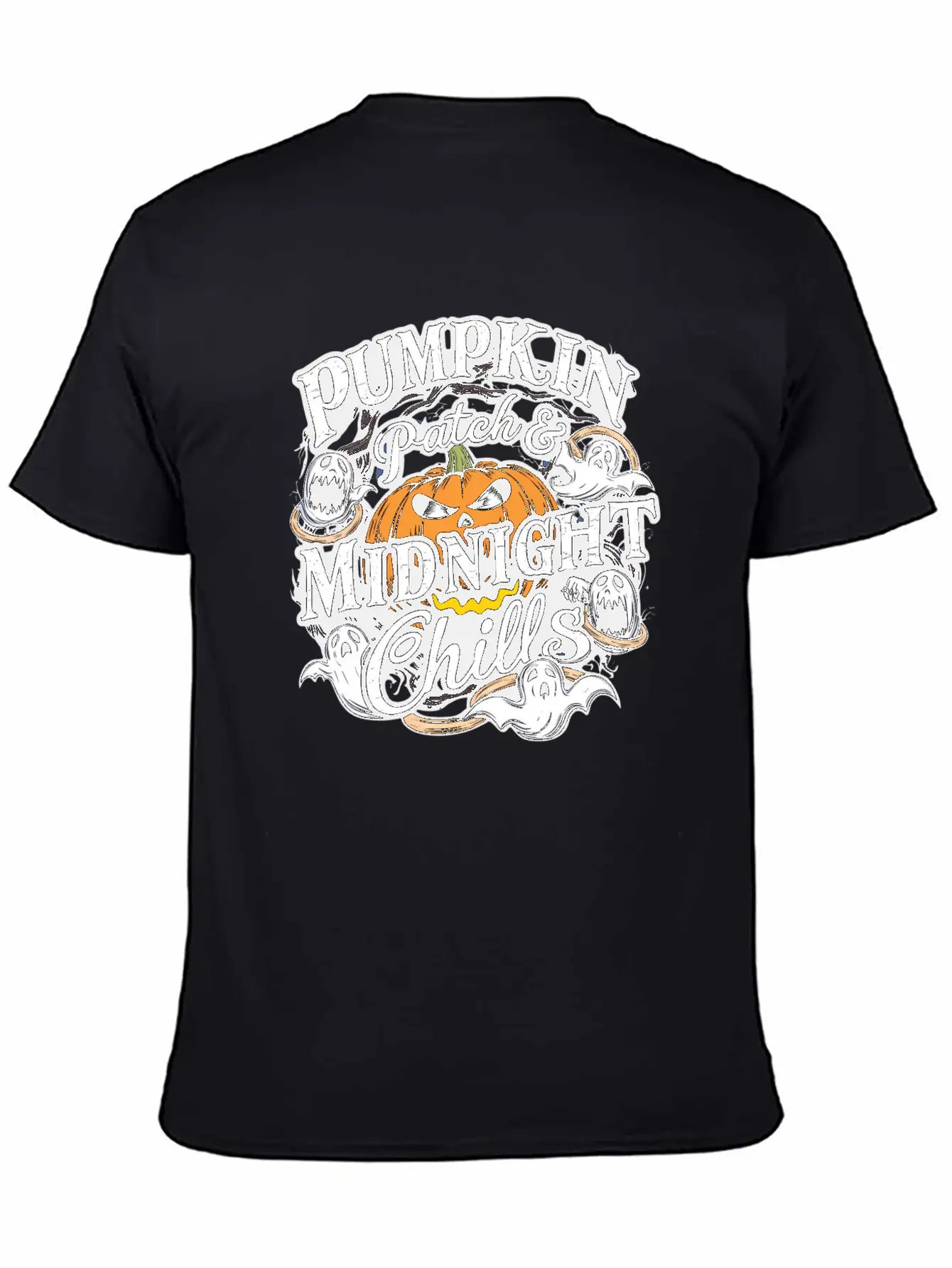 Pumpkin Patch & Midnight Chills , Halloween Casual Graphic T-Shirt – Simple And Comfortable Daily Wear
