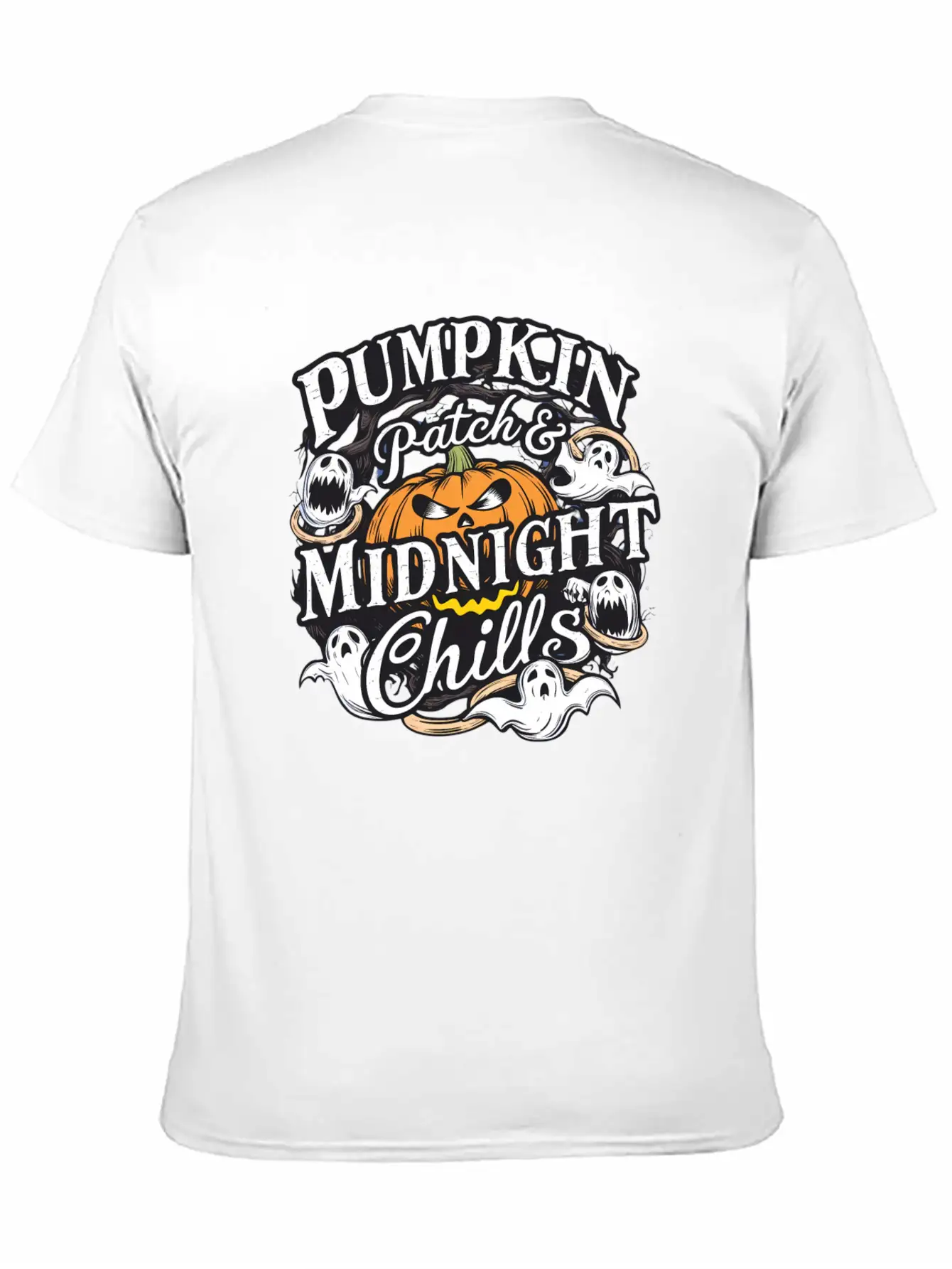 Pumpkin Patch & Midnight Chills , Halloween Casual Graphic T-Shirt – Simple And Comfortable Daily Wear