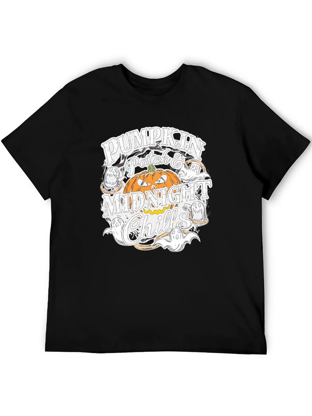 Pumpkin Patch & Midnight Chills , Halloween Casual Graphic T-Shirt – Simple And Comfortable Daily Wear