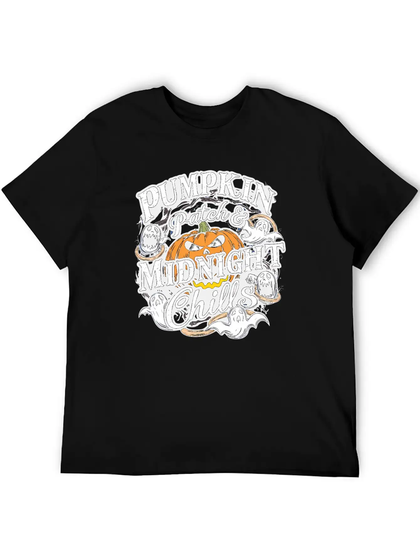 Pumpkin Patch & Midnight Chills , Halloween Casual Graphic T-Shirt – Simple And Comfortable Daily Wear