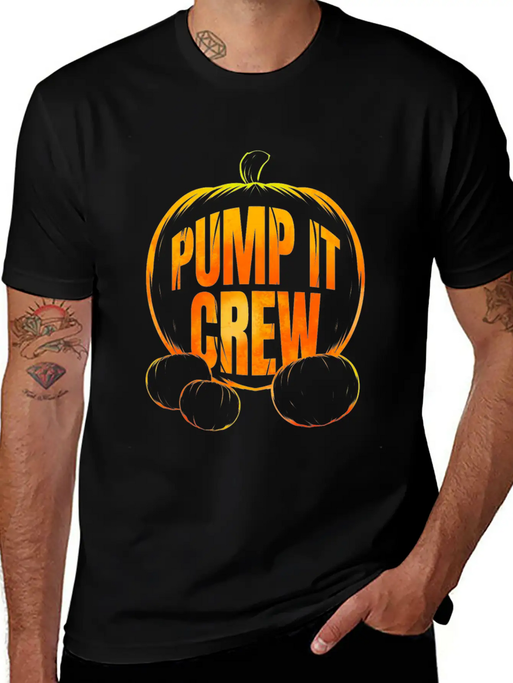 Pumpkin Pump It Crew Halloween Essential Cotton Tee For Daily Outfits – Unisex Style