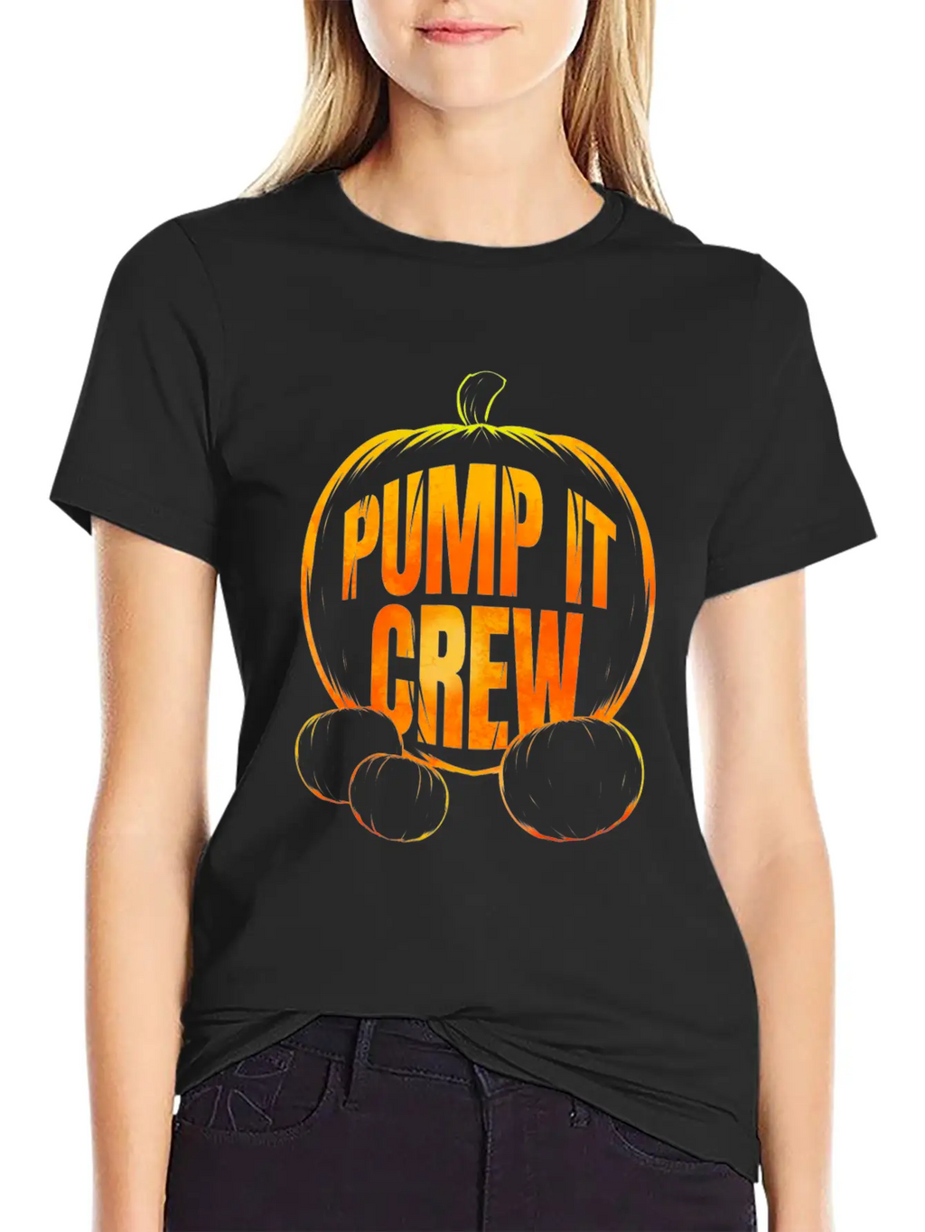 Pumpkin Pump It Crew Halloween Essential Cotton Tee For Daily Outfits – Unisex Style