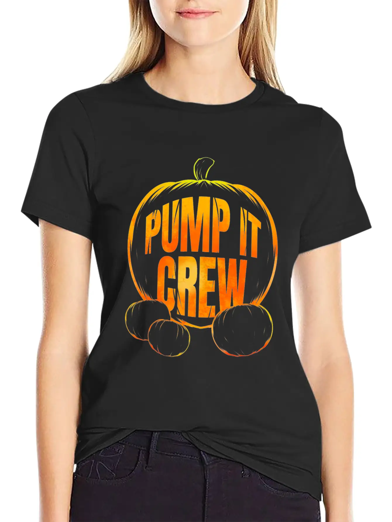 Pumpkin Pump It Crew Halloween Essential Cotton Tee For Daily Outfits – Unisex Style