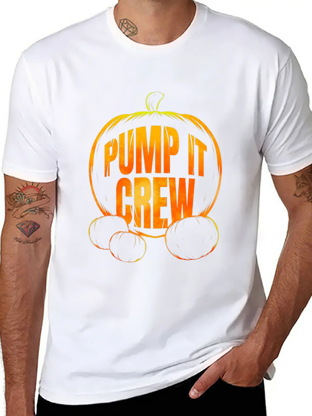 Pumpkin Pump It Crew Halloween Essential Cotton Tee For Daily Outfits – Unisex Style