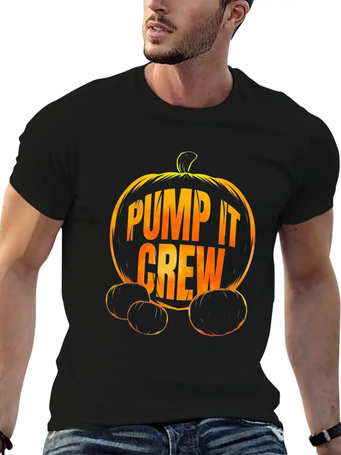 Pumpkin Pump It Crew Halloween Essential Cotton Tee For Daily Outfits – Unisex Style