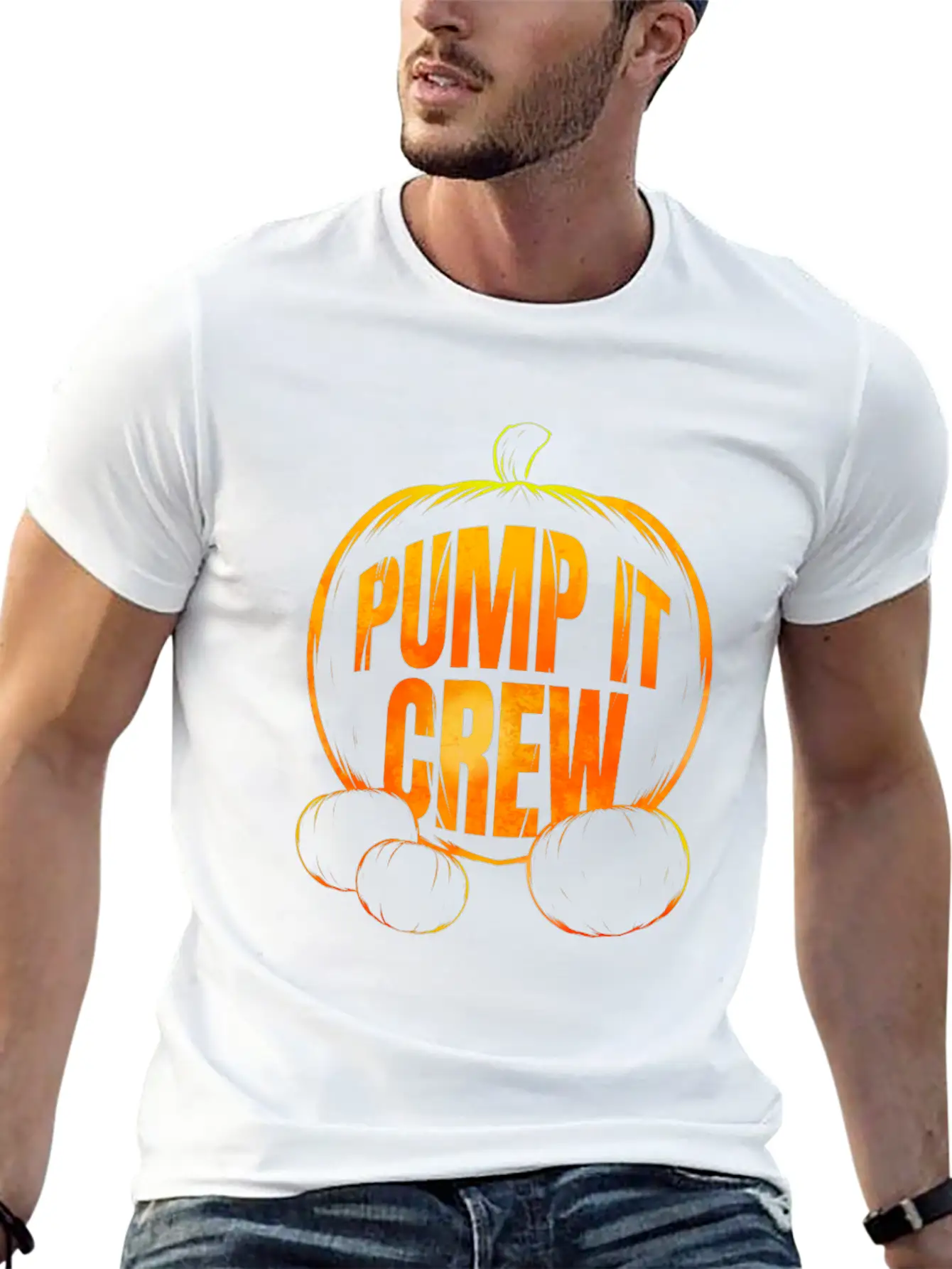 Pumpkin Pump It Crew Halloween Essential Cotton Tee For Daily Outfits – Unisex Style