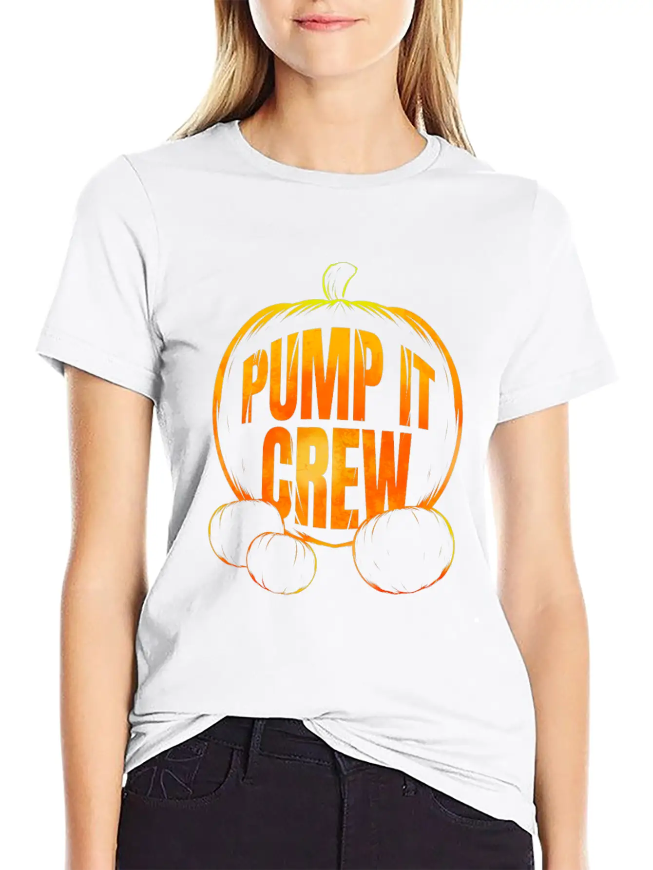 Pumpkin Pump It Crew Halloween Essential Cotton Tee For Daily Outfits – Unisex Style